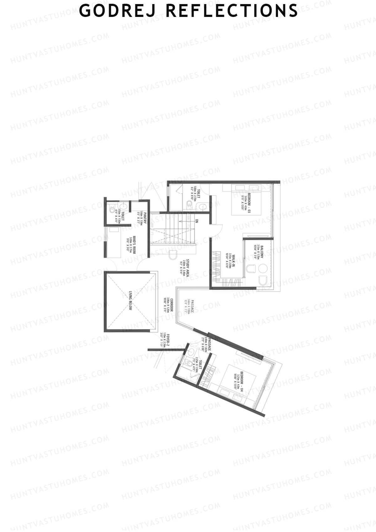 Godrej Reflections Wing C Unit 3 TYPE PH LW(Penthouse) Floor Plan