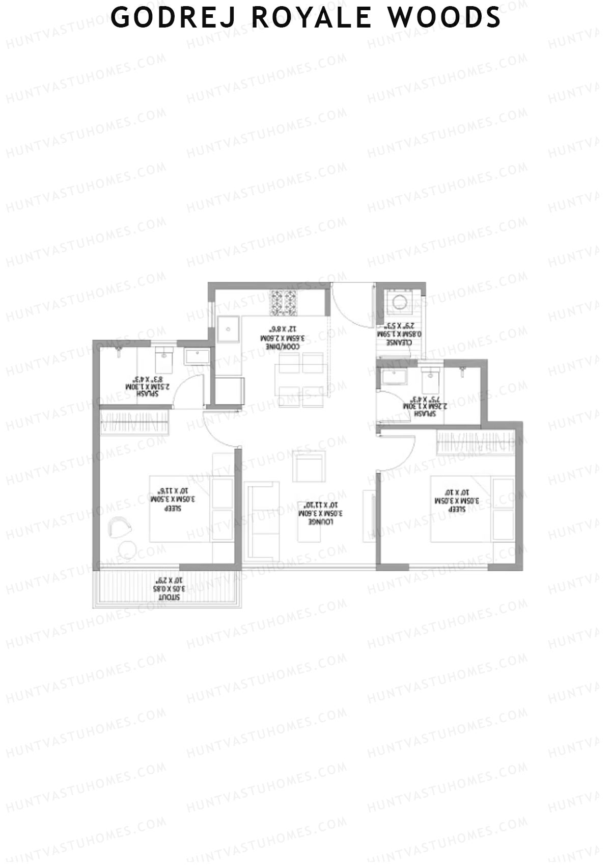 Godrej Royale Woods Tower 1A Unit 1 (Type 1) Floor Plan