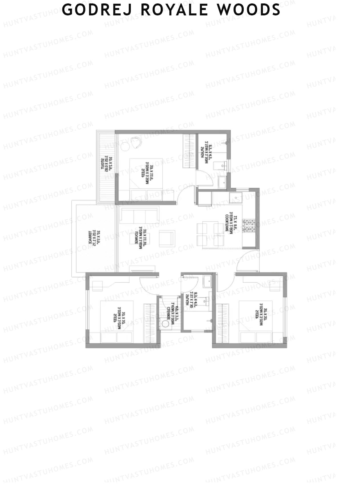 Godrej Royale Woods Tower 2C Unit 5 (Type 2) Floor Plan