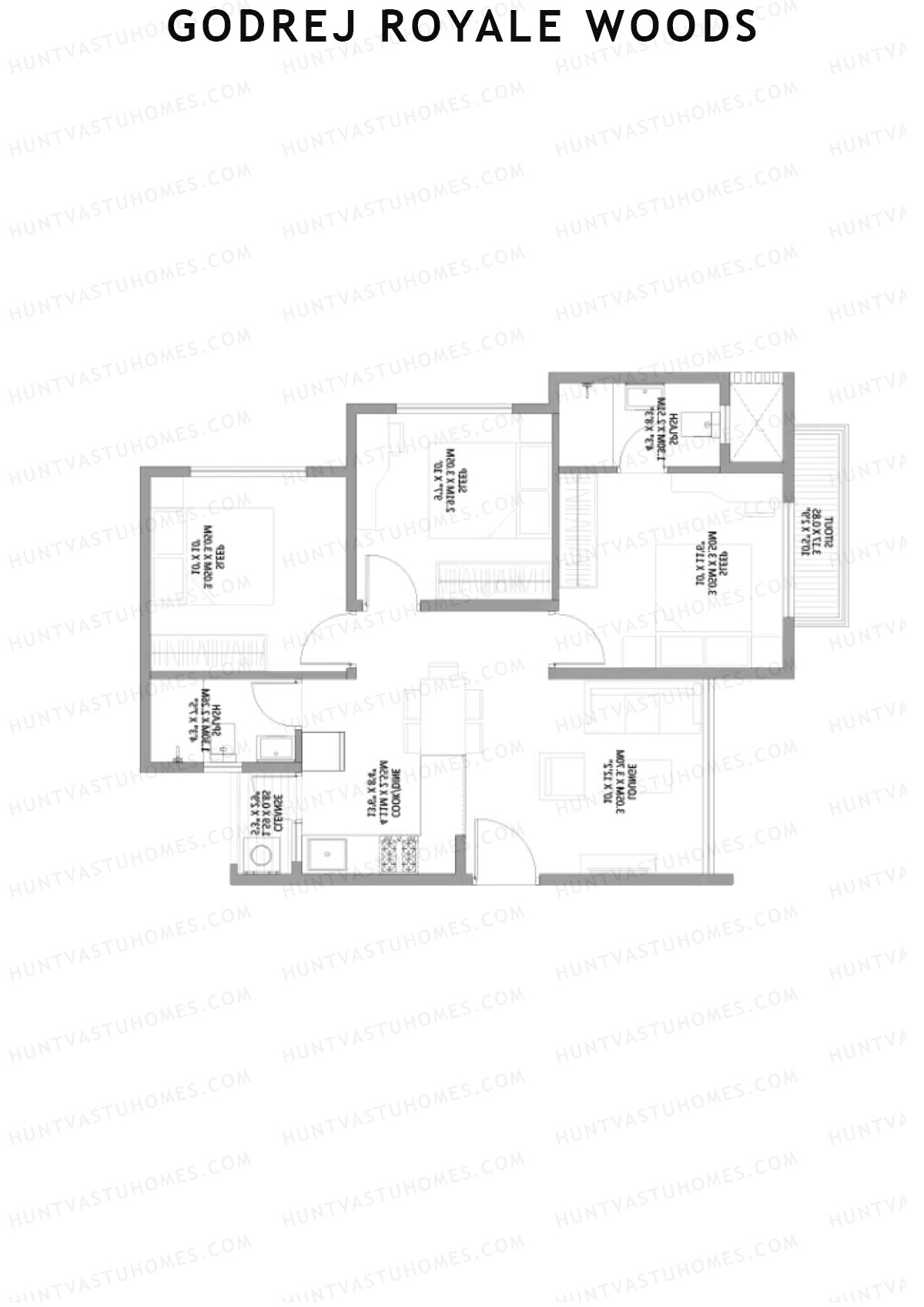 Godrej Royale Woods Tower 5A Unit 2 (Type 1) Floor Plan
