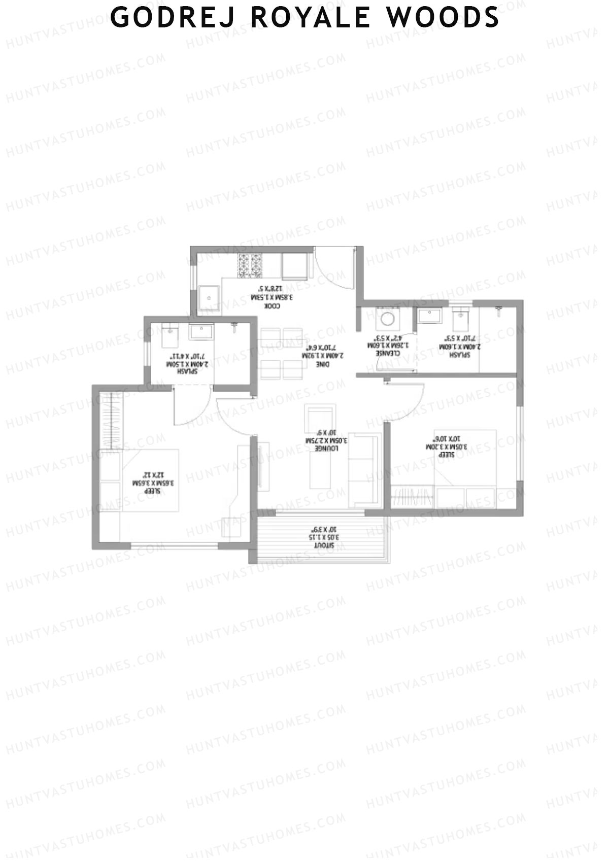 Godrej Royale Woods Tower 6A Unit 3 (Type 1) Floor Plan