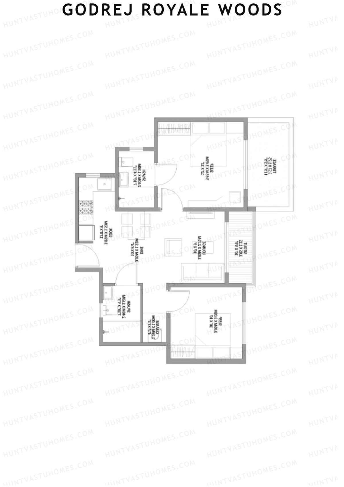 Godrej Royale Woods Tower 6C Unit 5 (Type 2) Floor Plan