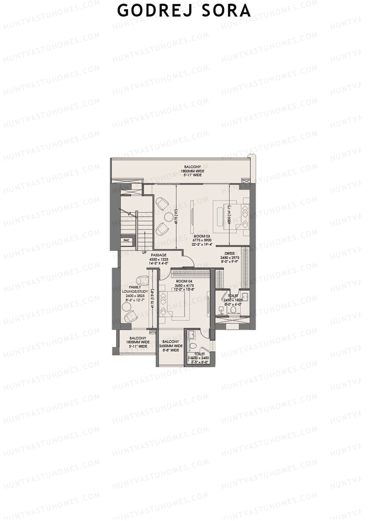 Godrej Sora Tower 2 Unit 1 (Type DU) Floor Plan