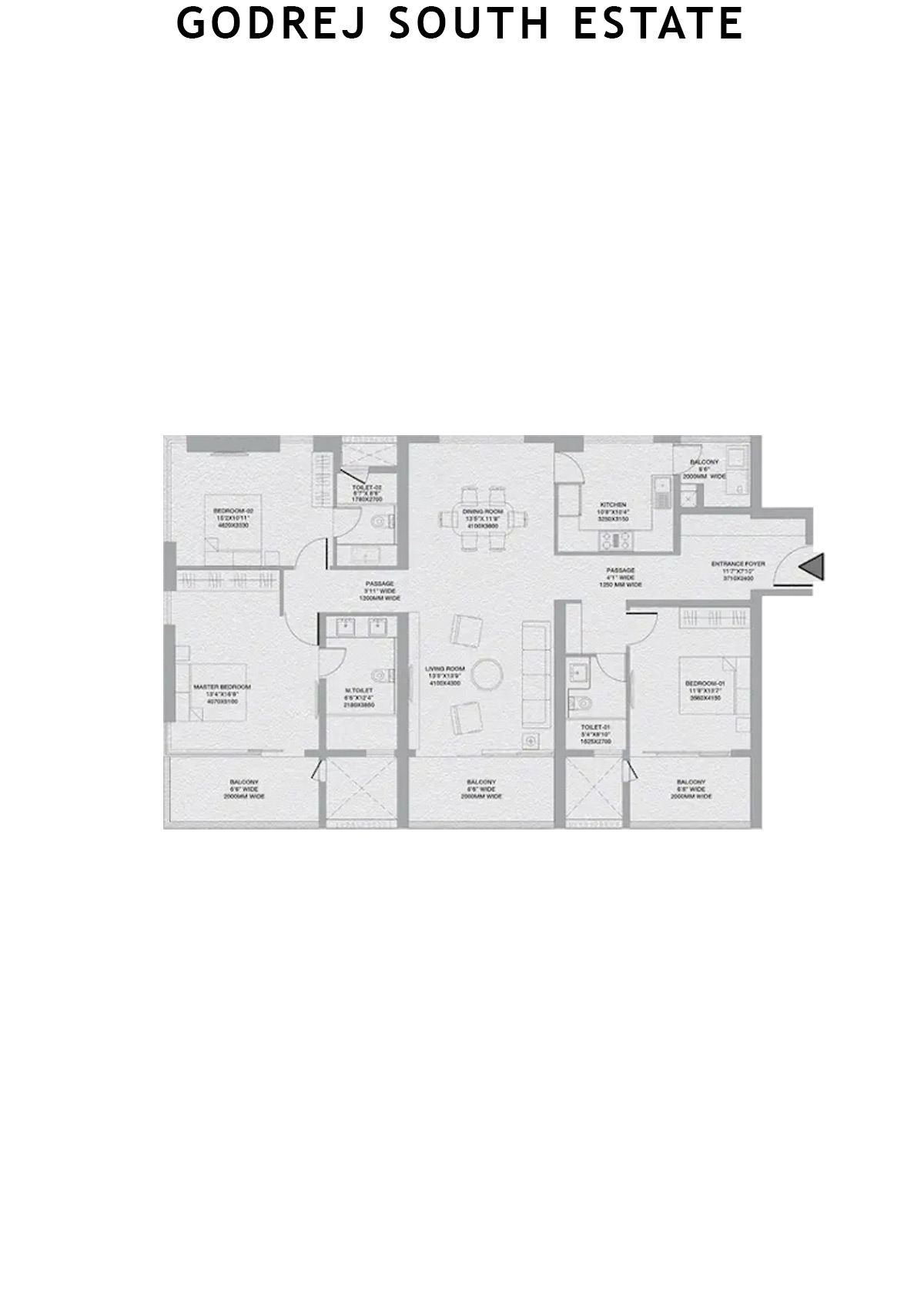 Godrej South Estate Tower 2 Unit 1 Floor Plan