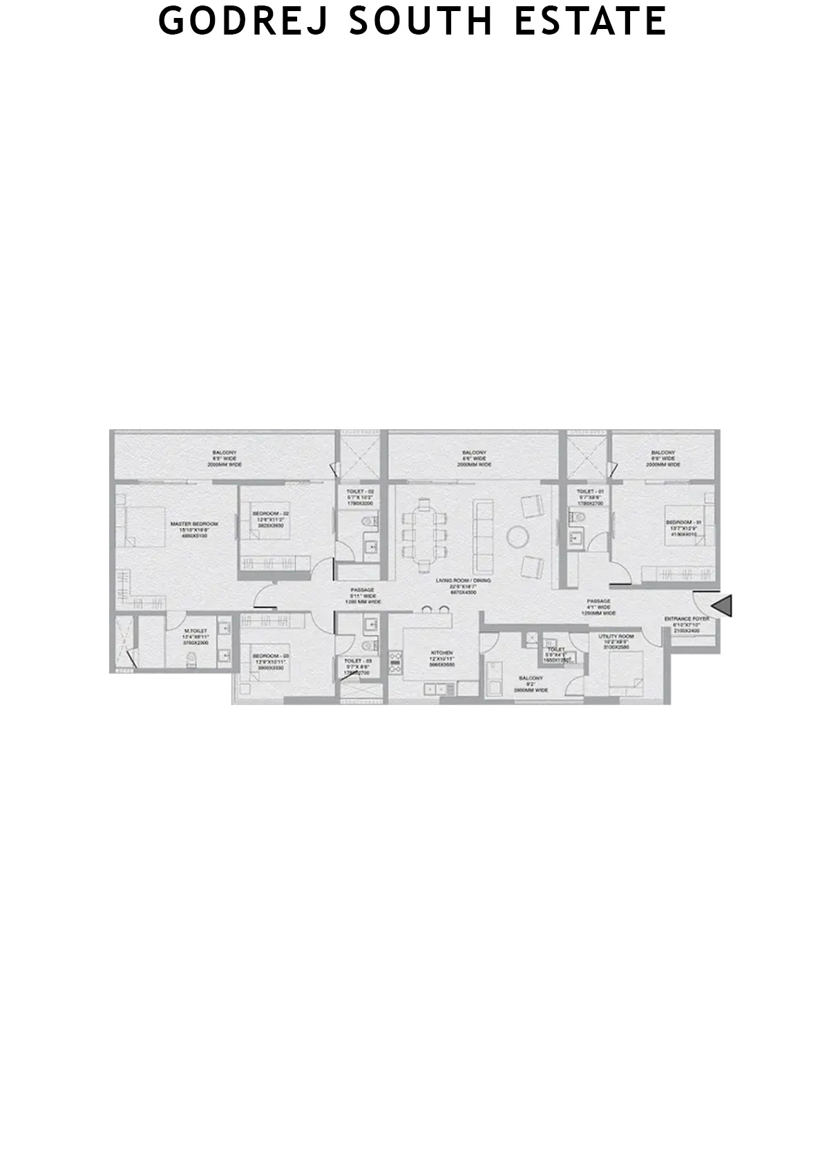 Godrej South Estate Tower 2 Unit 2 Floor Plan