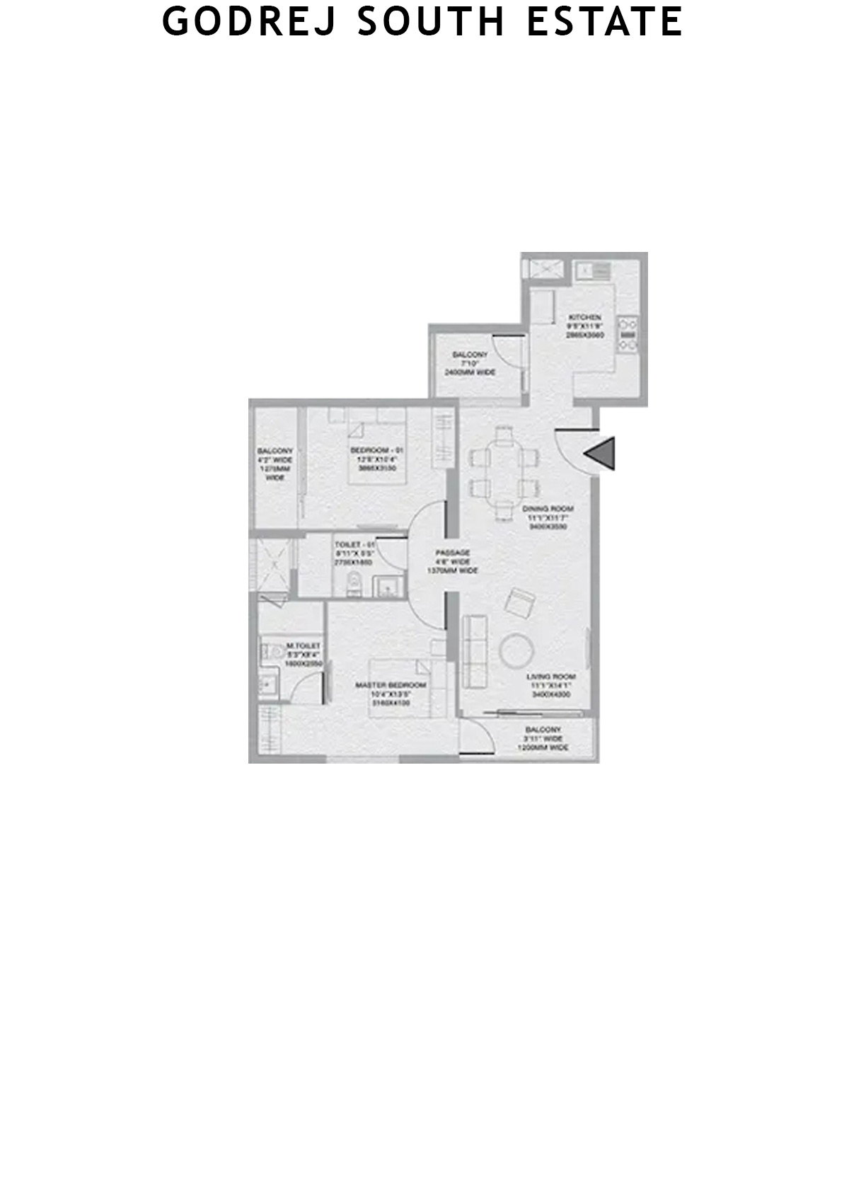 Godrej South Estate Block 1 Unit 1 Floor Plan