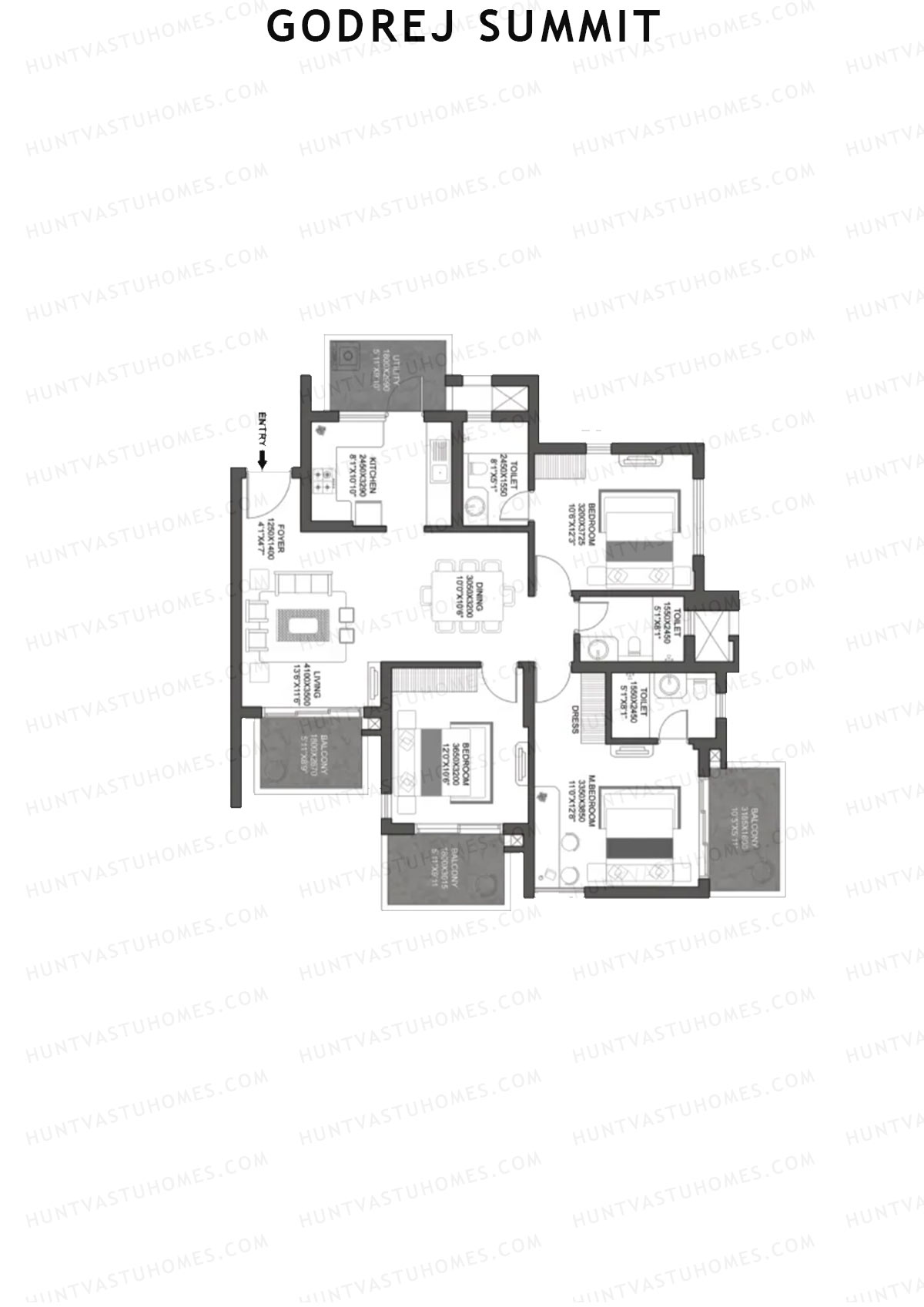 Godrej Summit Tower F Unit 3 Floor Plan