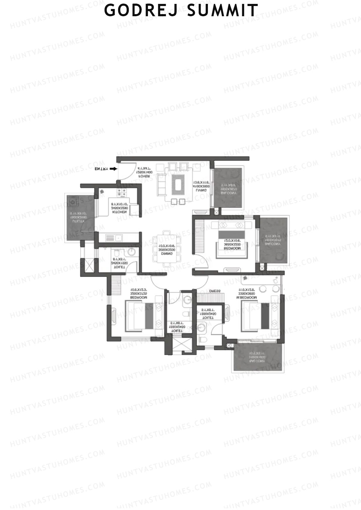 Godrej Summit Tower H Unit 2 Floor Plan