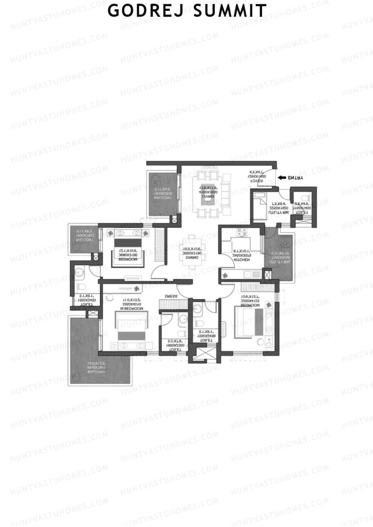 Godrej Summit Tower H Unit 3 Floor Plan