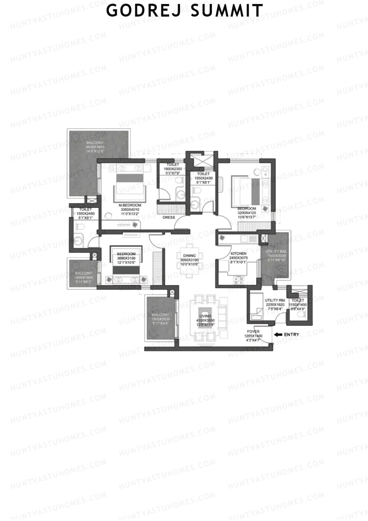 Godrej Summit Tower H Unit 4 Floor Plan