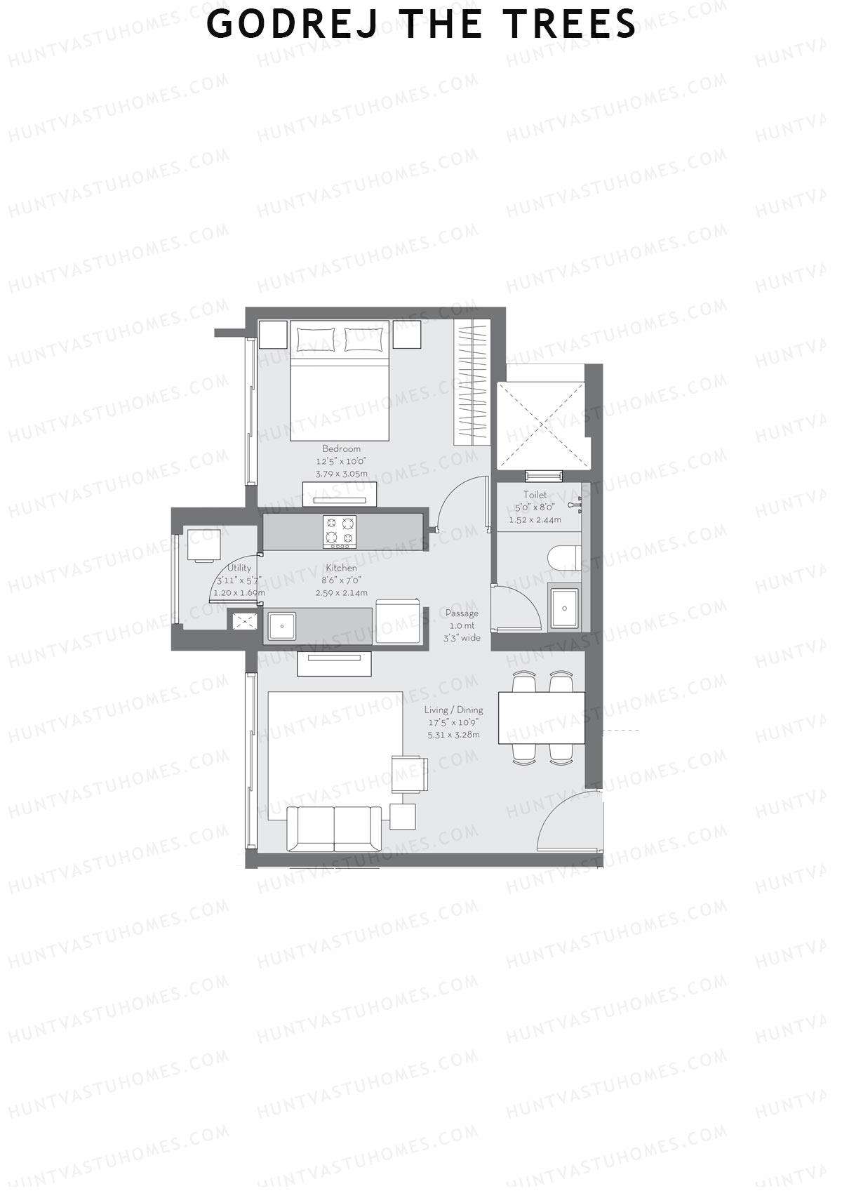 Godrej The Trees Wing K Unit 1 Floor Plan