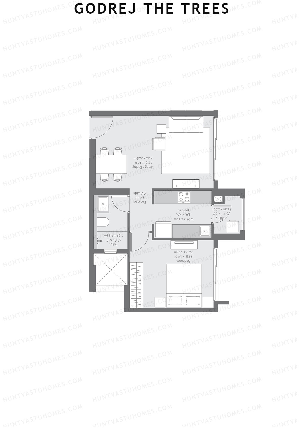 Godrej The Trees Wing K Unit 3 Floor Plan