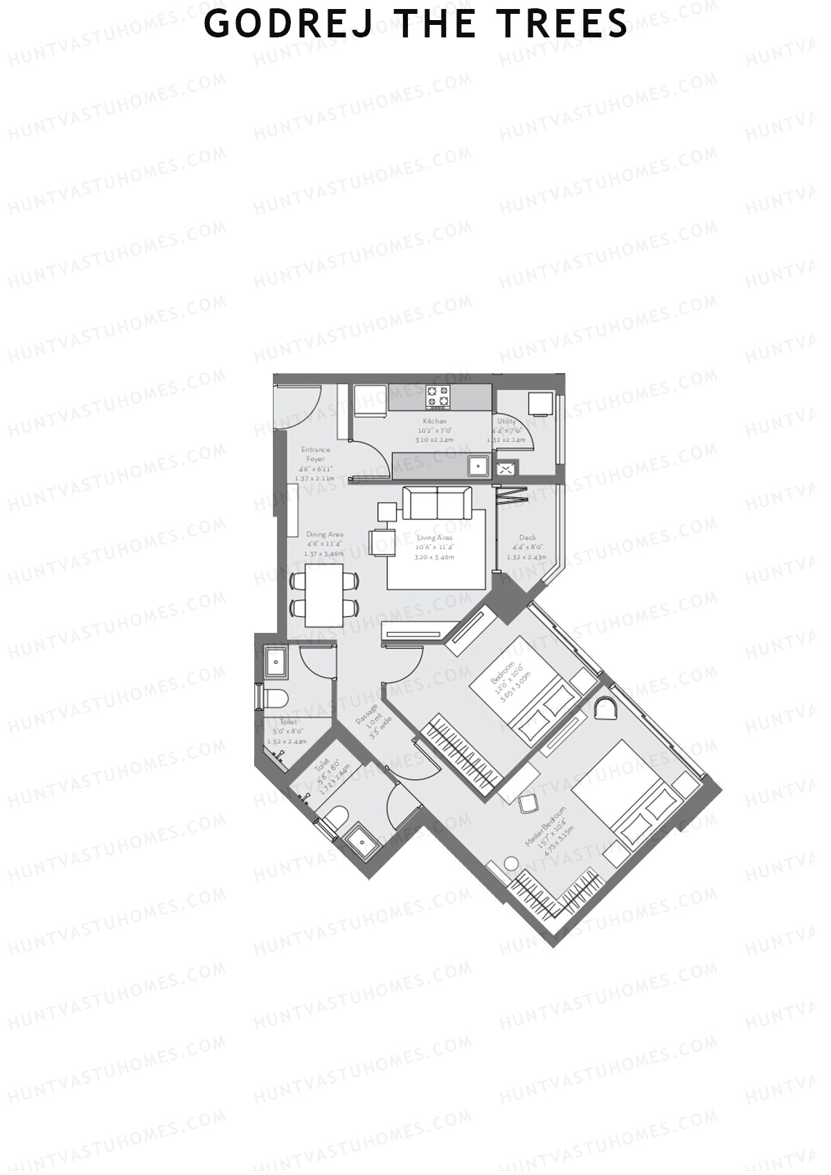 Godrej The Trees Wing L Unit 3 Floor Plan