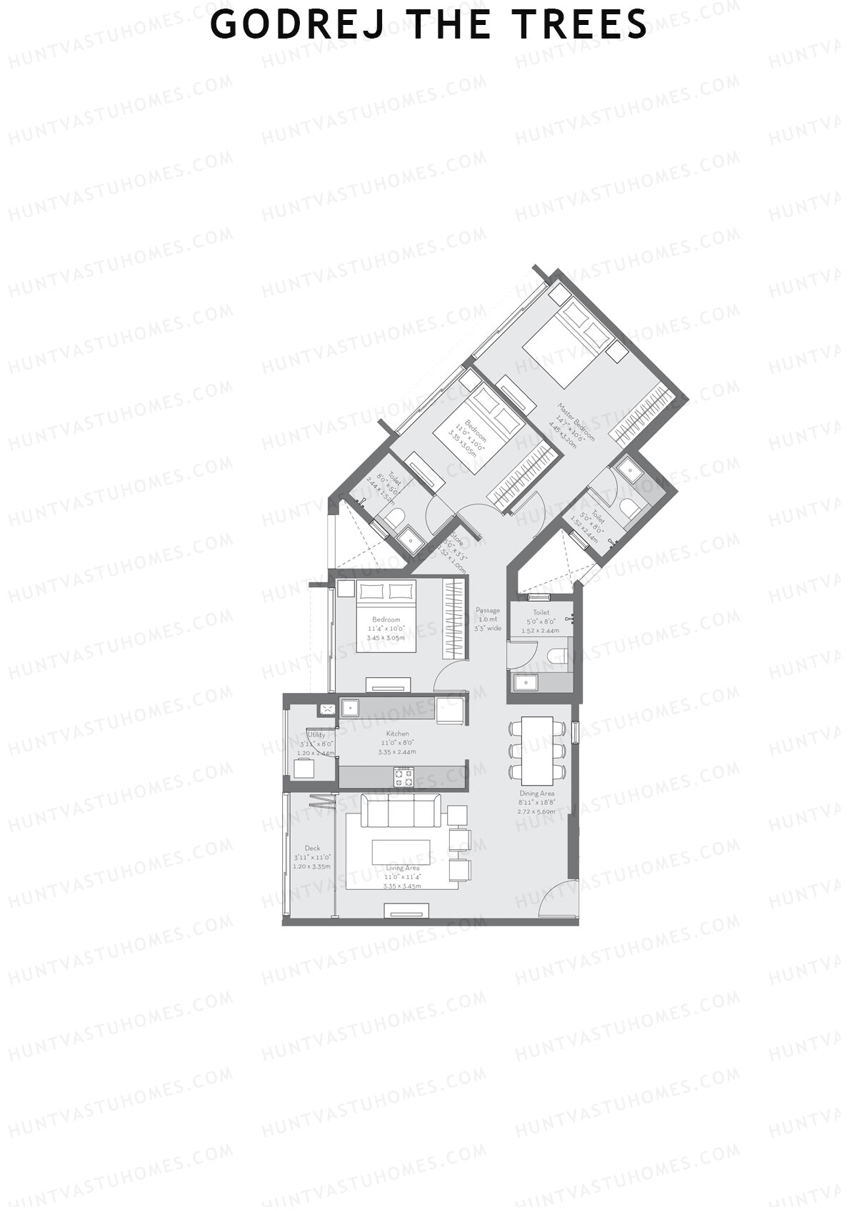 Godrej The Trees Wing M Unit 1 Floor Plan