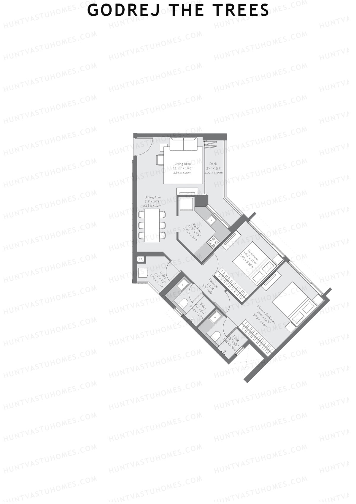 Godrej The Trees Wing M Unit 3 Floor Plan