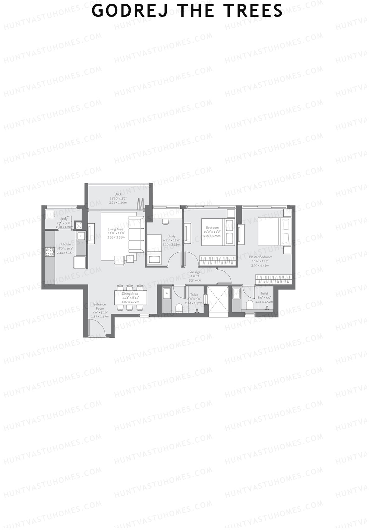 Godrej The Trees Wing N Unit 3 Floor Plan