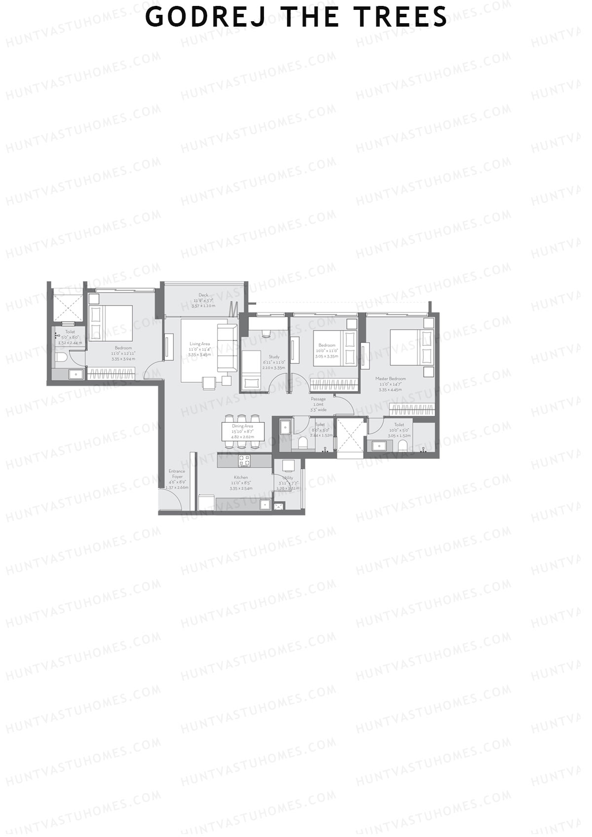 Godrej The Trees Wing O Unit 3 Floor Plan