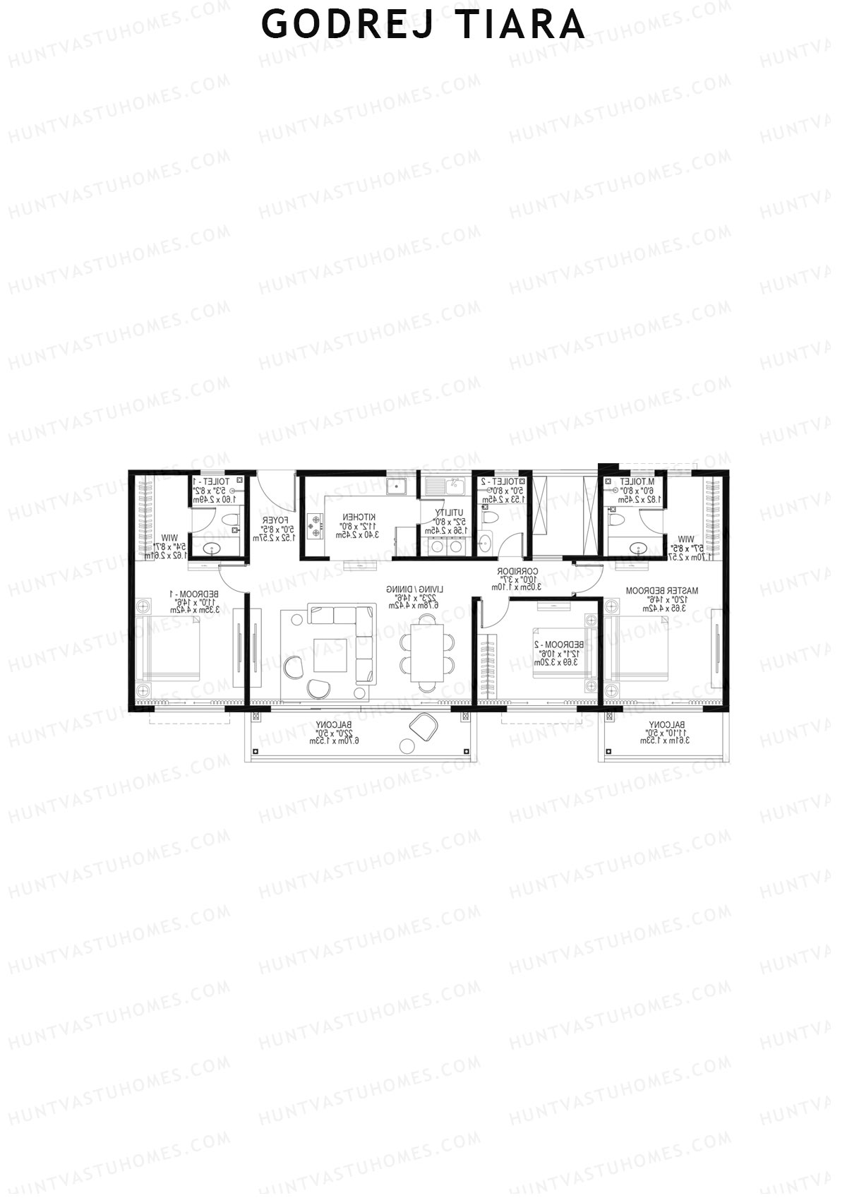 Godrej Tiara Tower 1 Unit 2 (Type 2) Floor Plan