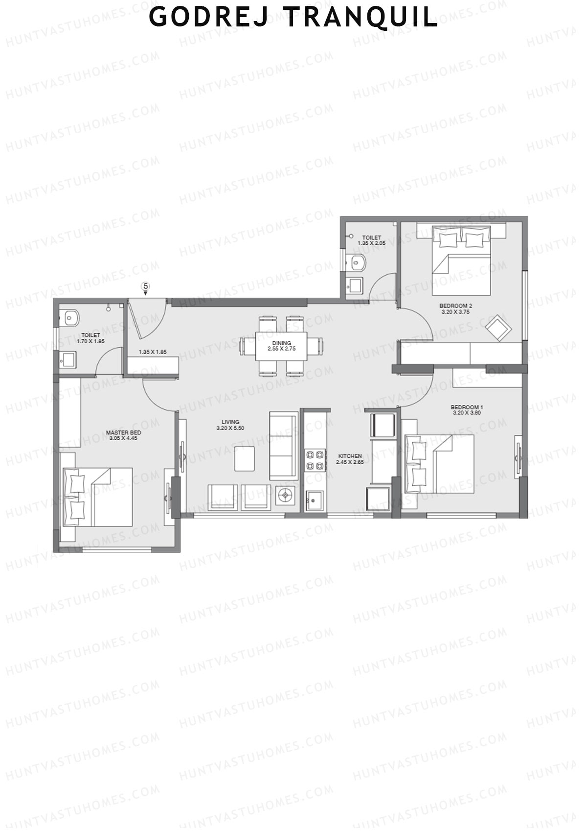 Godrej Tranquil Wing B Unit 5 Floor Plan
