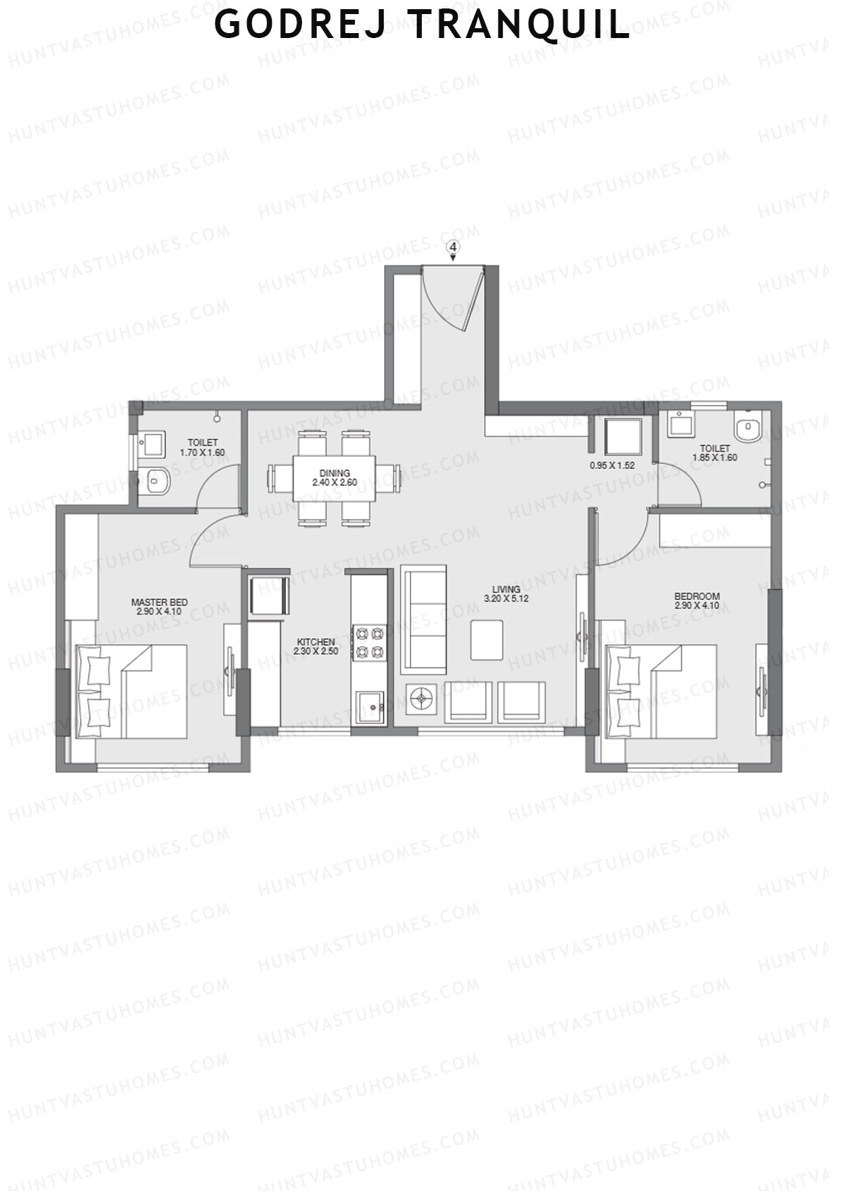 Godrej Tranquil Wing D Unit 4 Floor Plan