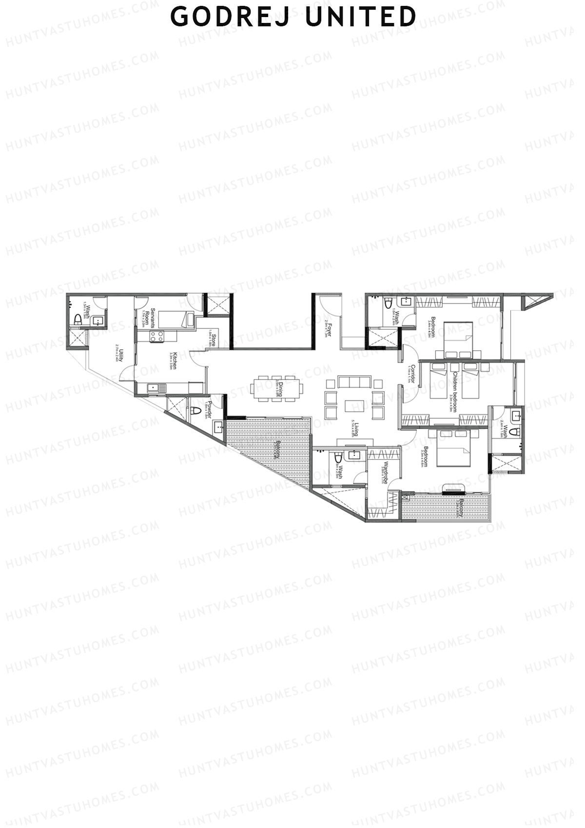 Godrej United Panorama core A Unit 1 Floor Plan