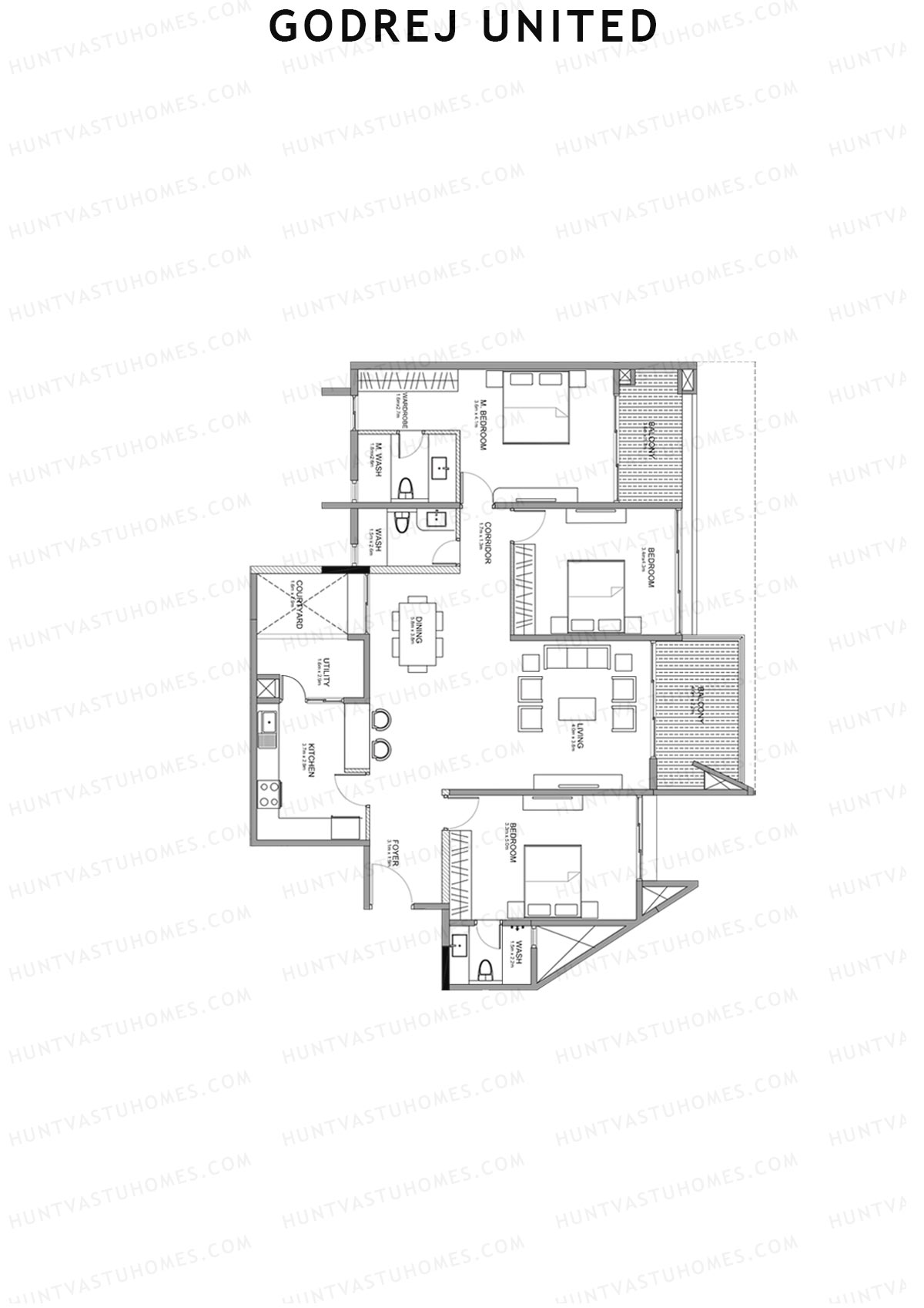 Godrej United Panorama core B Unit 1 Floor Plan