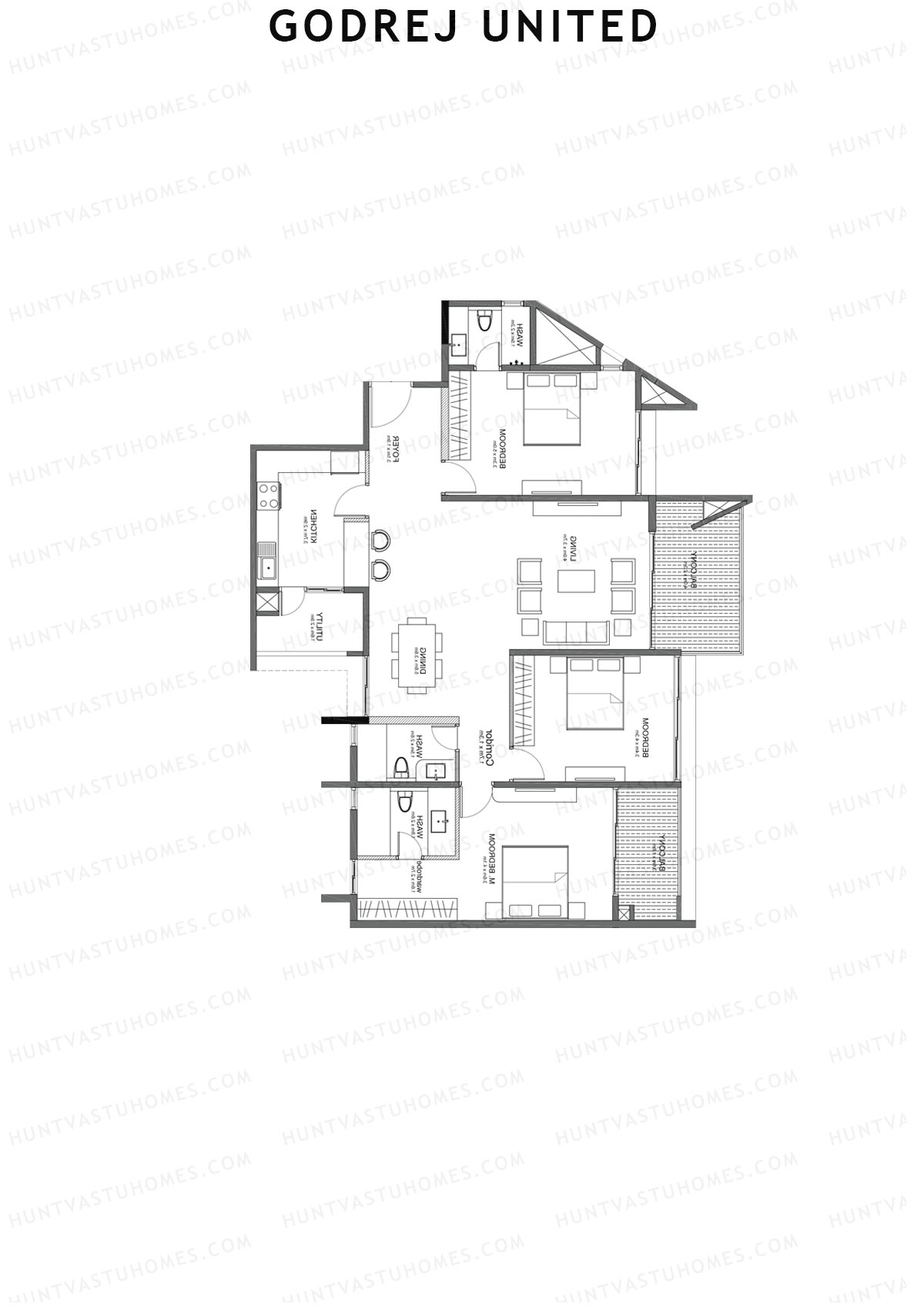 Godrej United Panorama core B Unit 2 Floor Plan