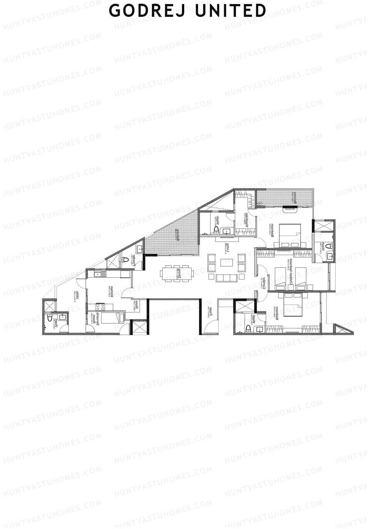 Godrej United Panorama core C Unit 1 Floor Plan
