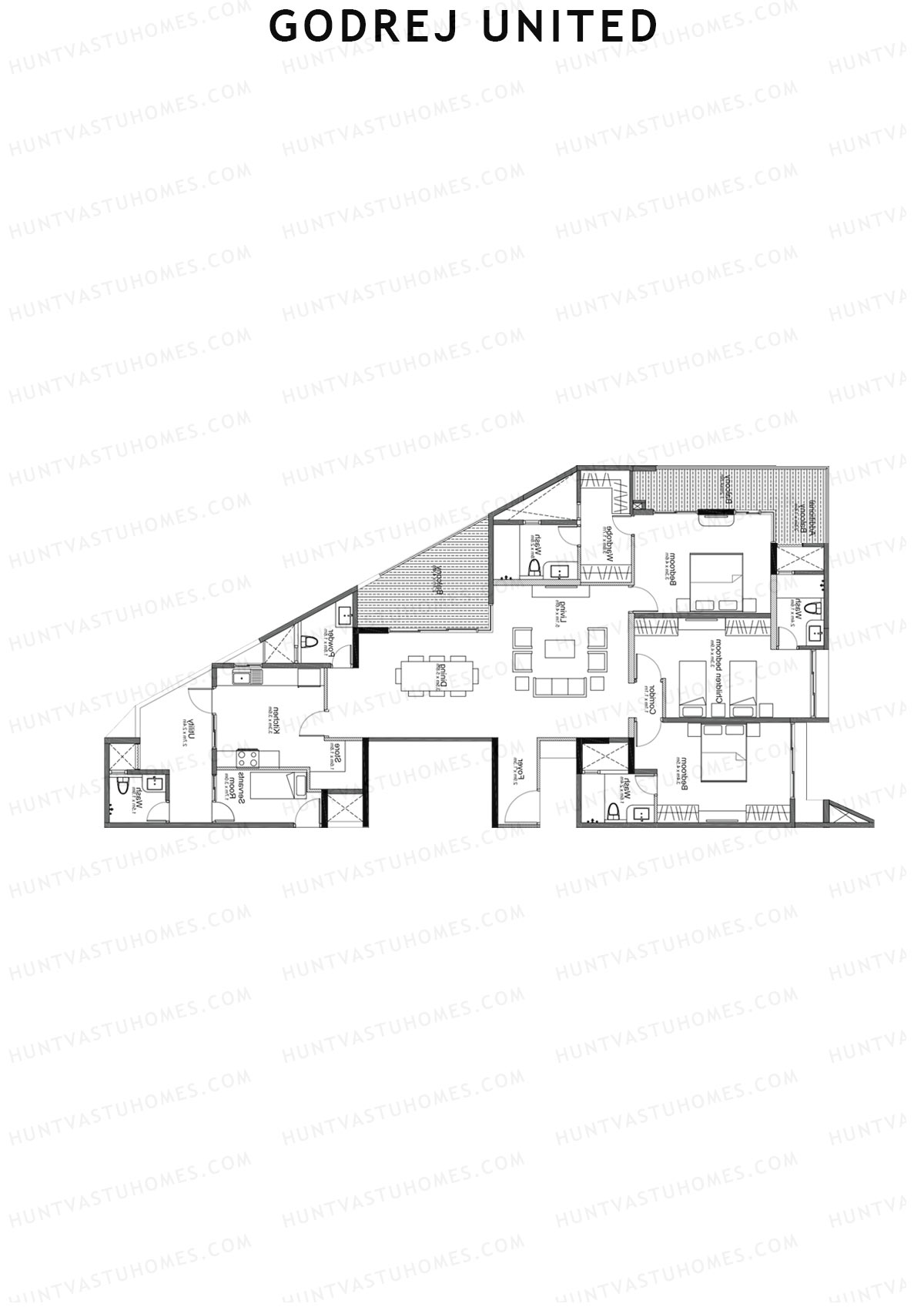 Godrej United Panorama core C Unit 1 Floor Plan