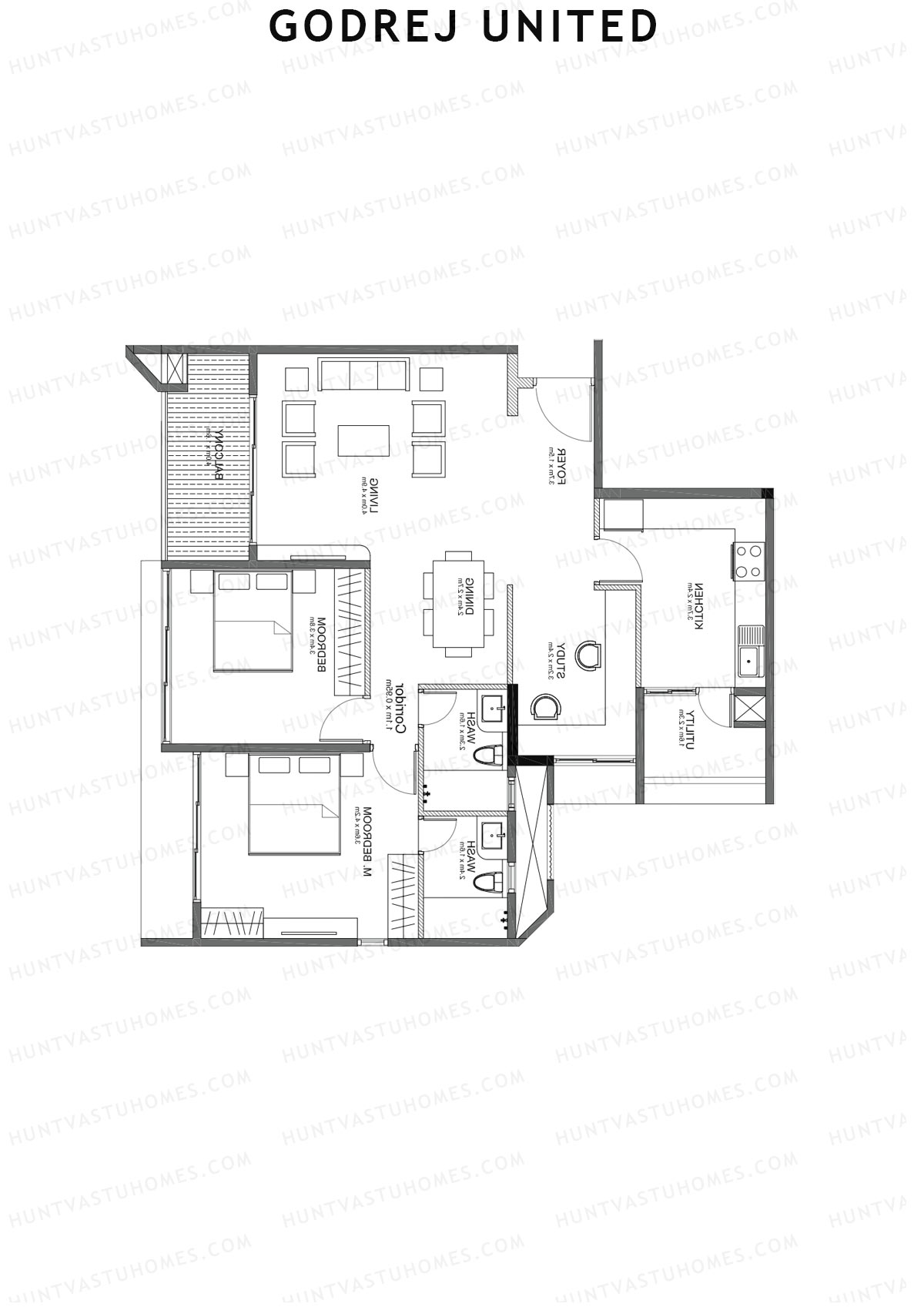 Godrej United Panorama core C Unit 2 Floor Plan