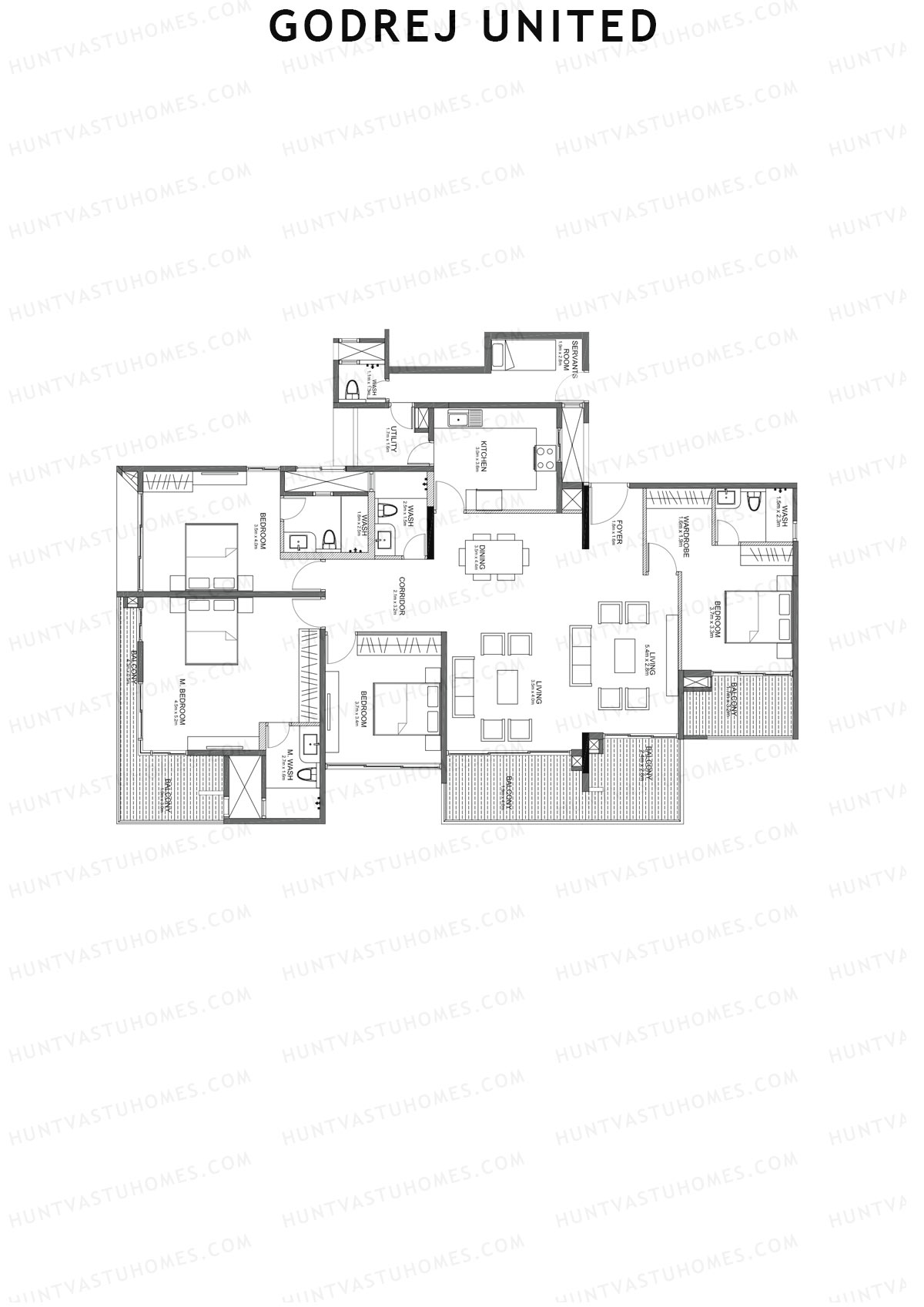 Godrej United Panorama core D Unit 3 Floor Plan
