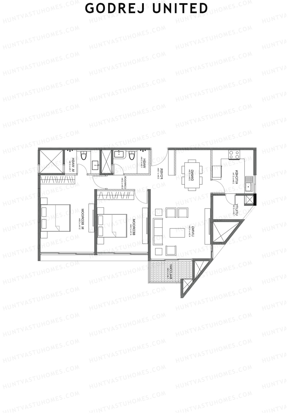Godrej United Panorama core D Unit 4 Floor Plan