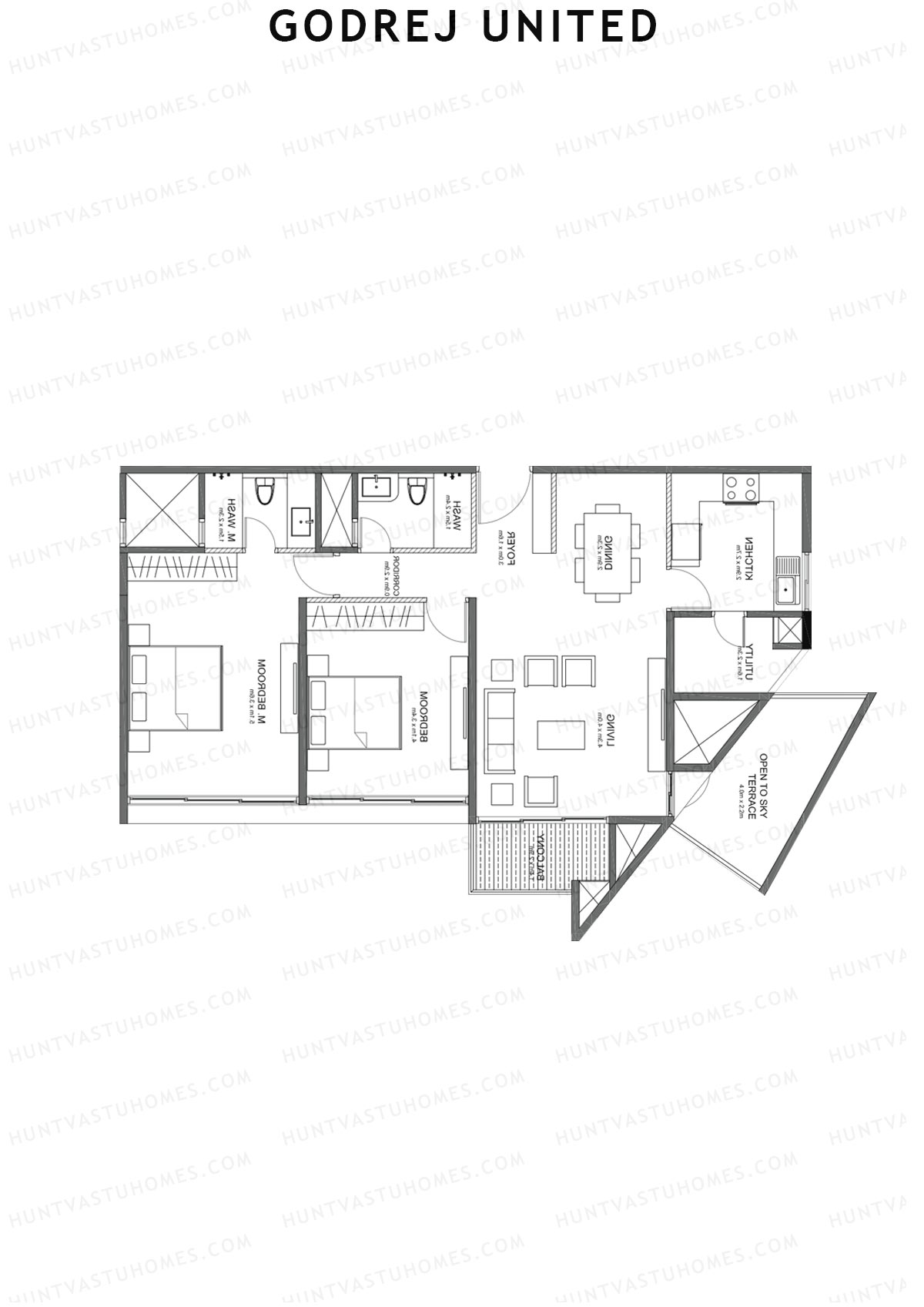 Godrej United Panorama core D Unit 4 Floor Plan