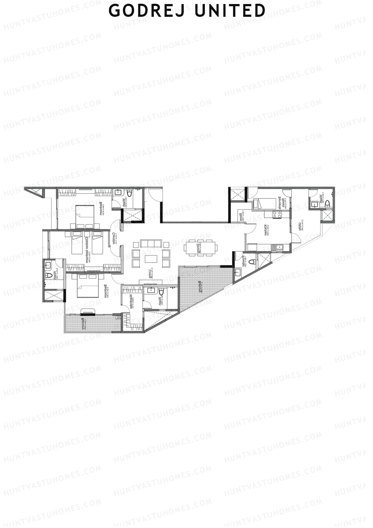 Godrej United Vista core A Unit 1 Floor Plan