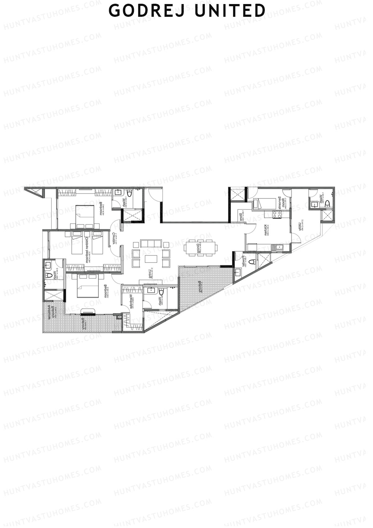 Godrej United Vista core A Unit 1 Floor Plan