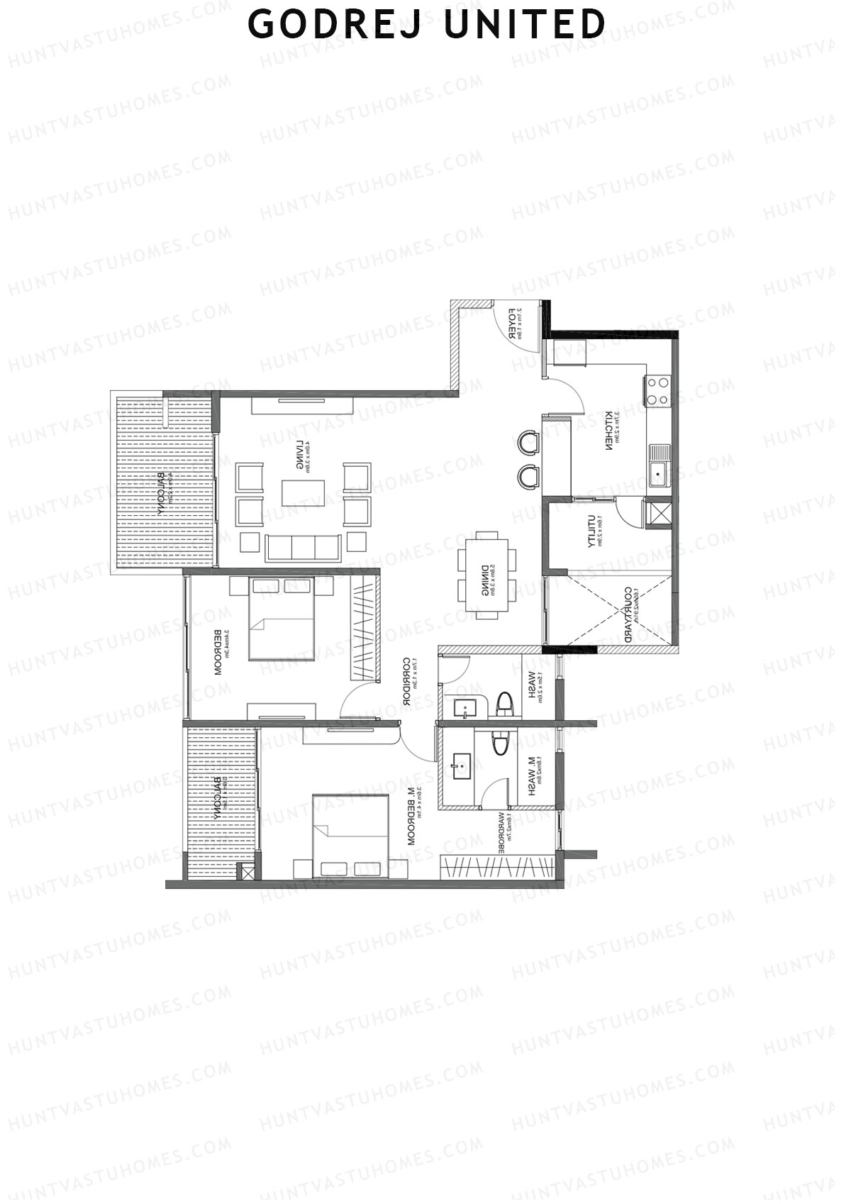Godrej United Vista core C Unit 1 Floor Plan