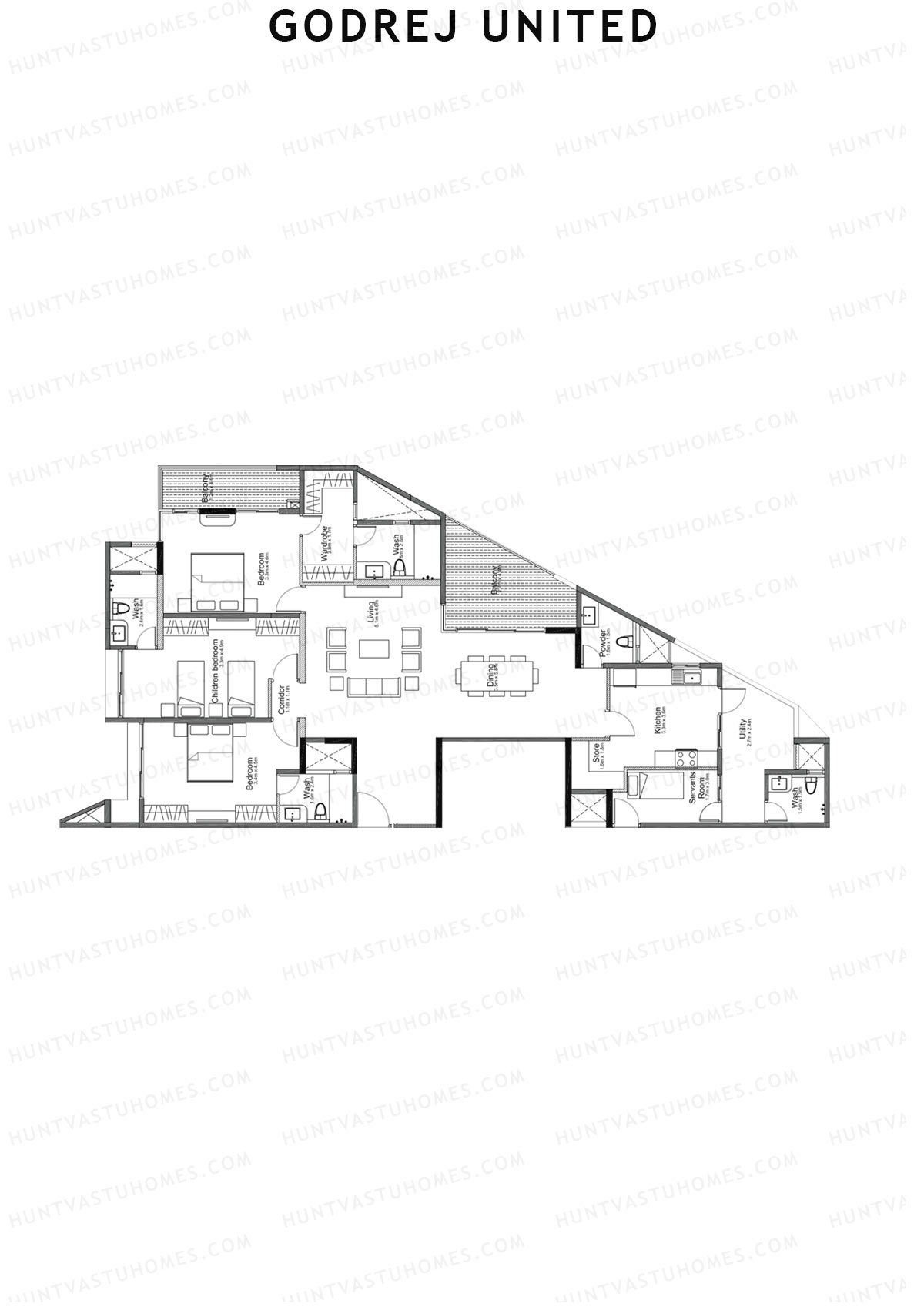 Godrej United Vista core C Unit 1 Floor Plan