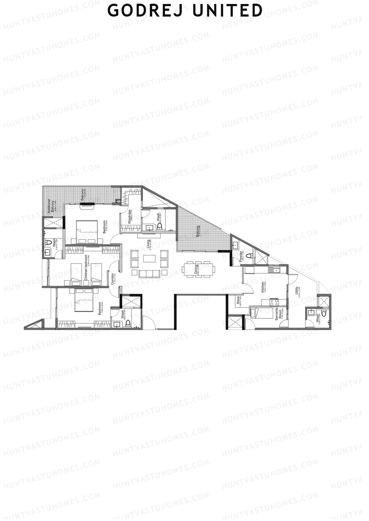 Godrej United Vista core C Unit 1 Floor Plan