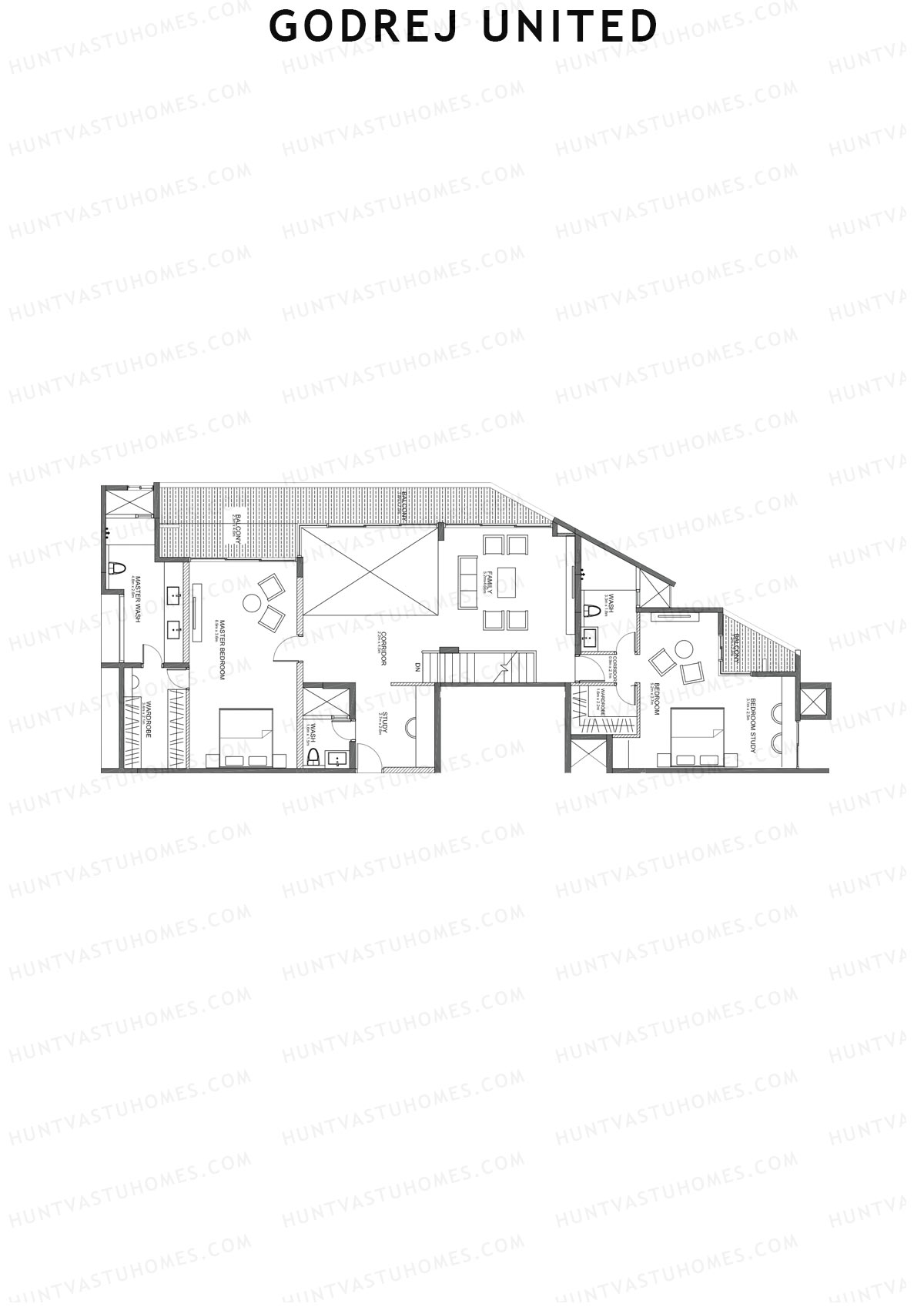 Godrej United Vista core C Unit 1 (Penthouse) Floor Plan