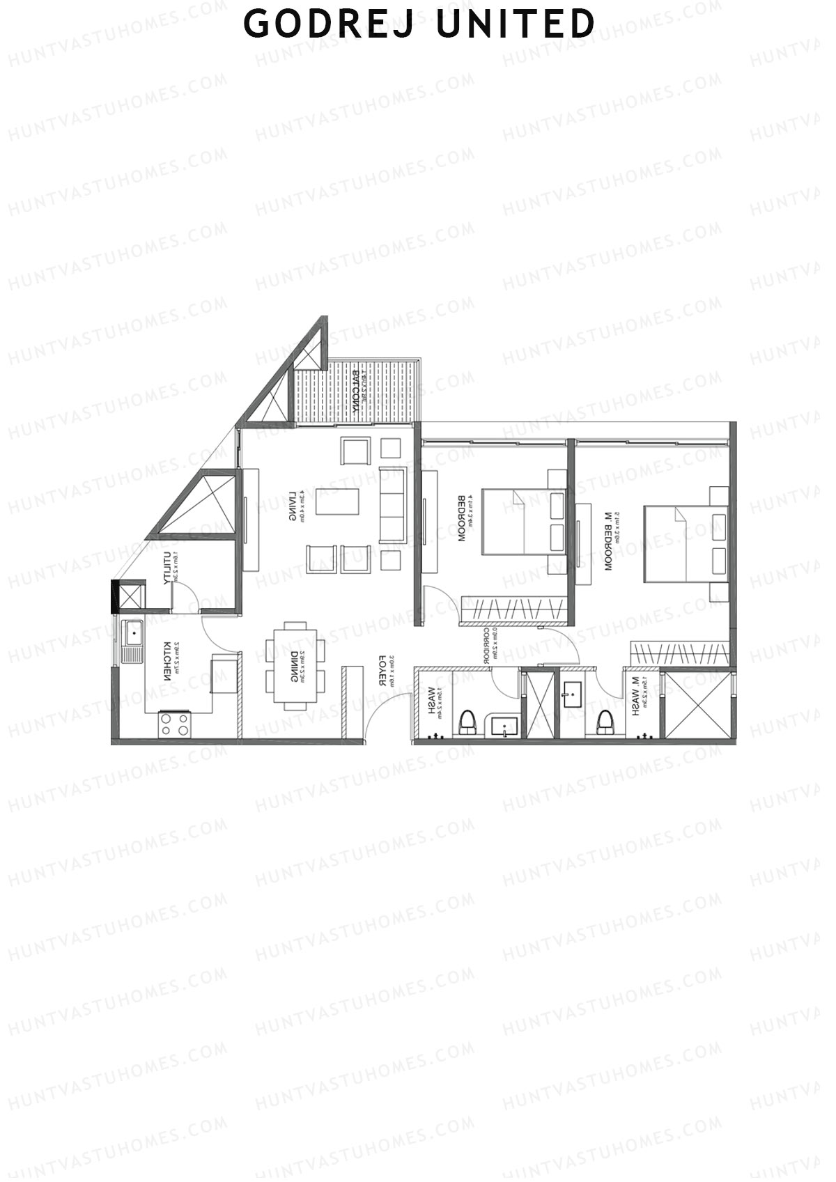 Godrej United Vista core D Unit 1 Floor Plan