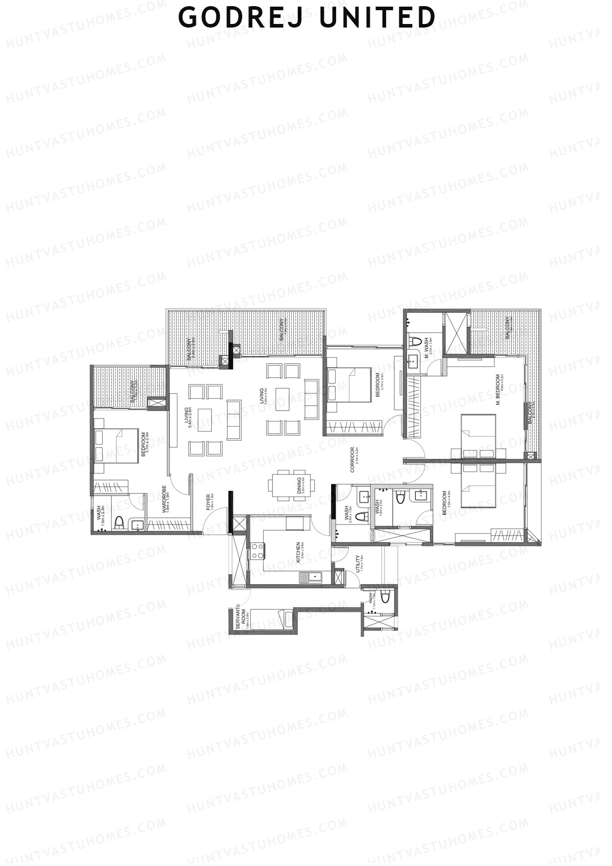 Godrej United Vista core D Unit 2 Floor Plan