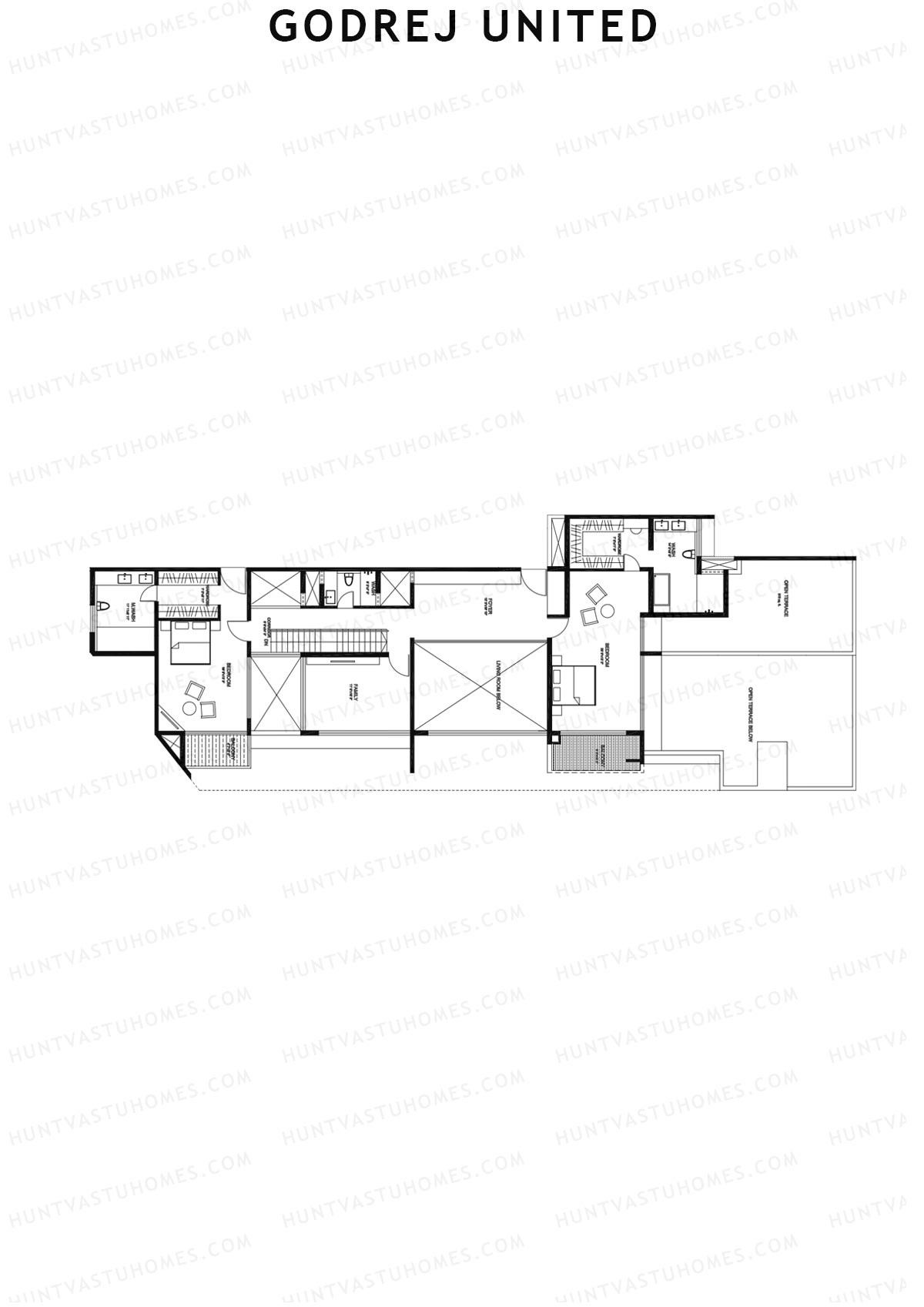 Godrej United Vista core D Unit 2 (Penthouse) Floor Plan