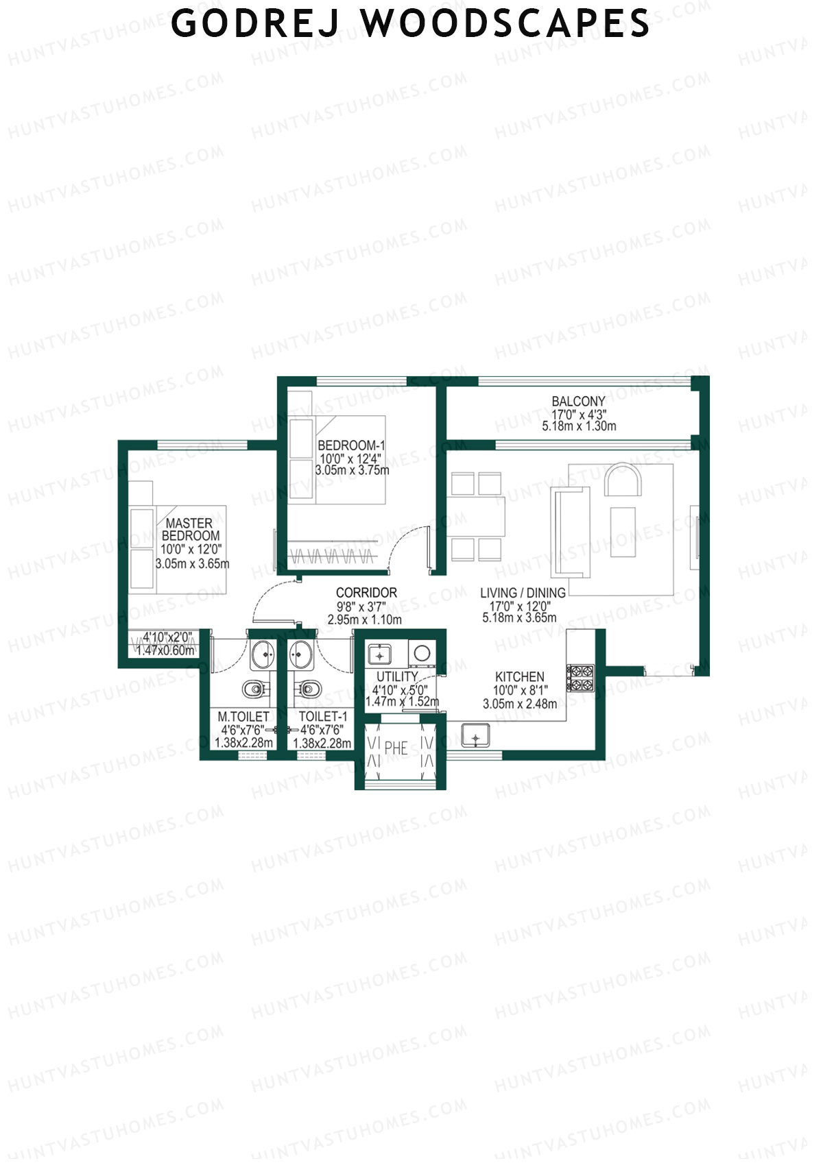 Godrej Woodscapes Tower B Unit 2 Floor Plan
