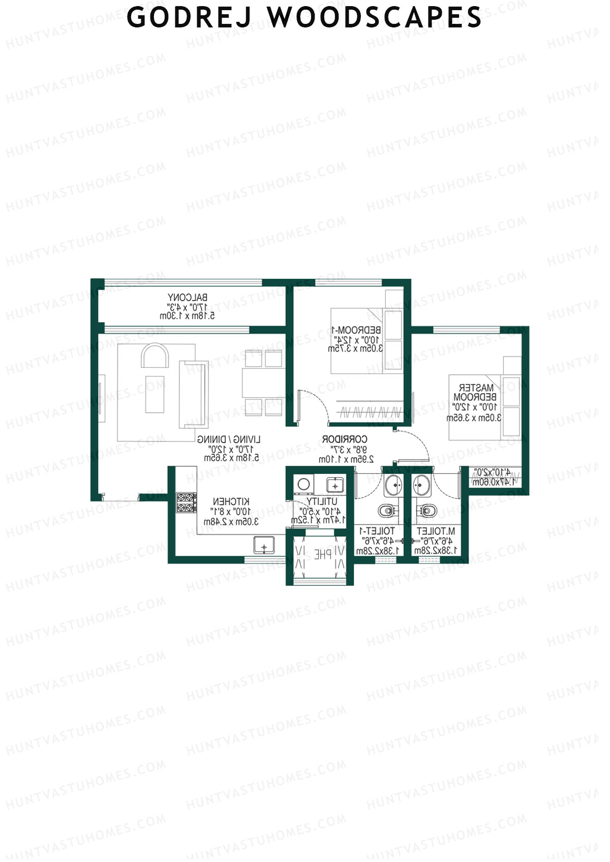Godrej Woodscapes Tower B Unit 3 Floor Plan
