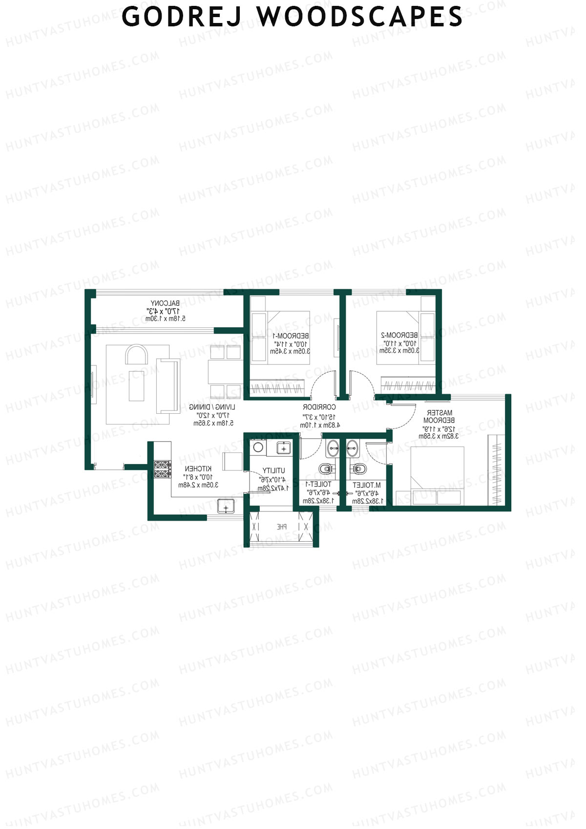 Godrej Woodscapes Tower C Unit 3 Floor Plan