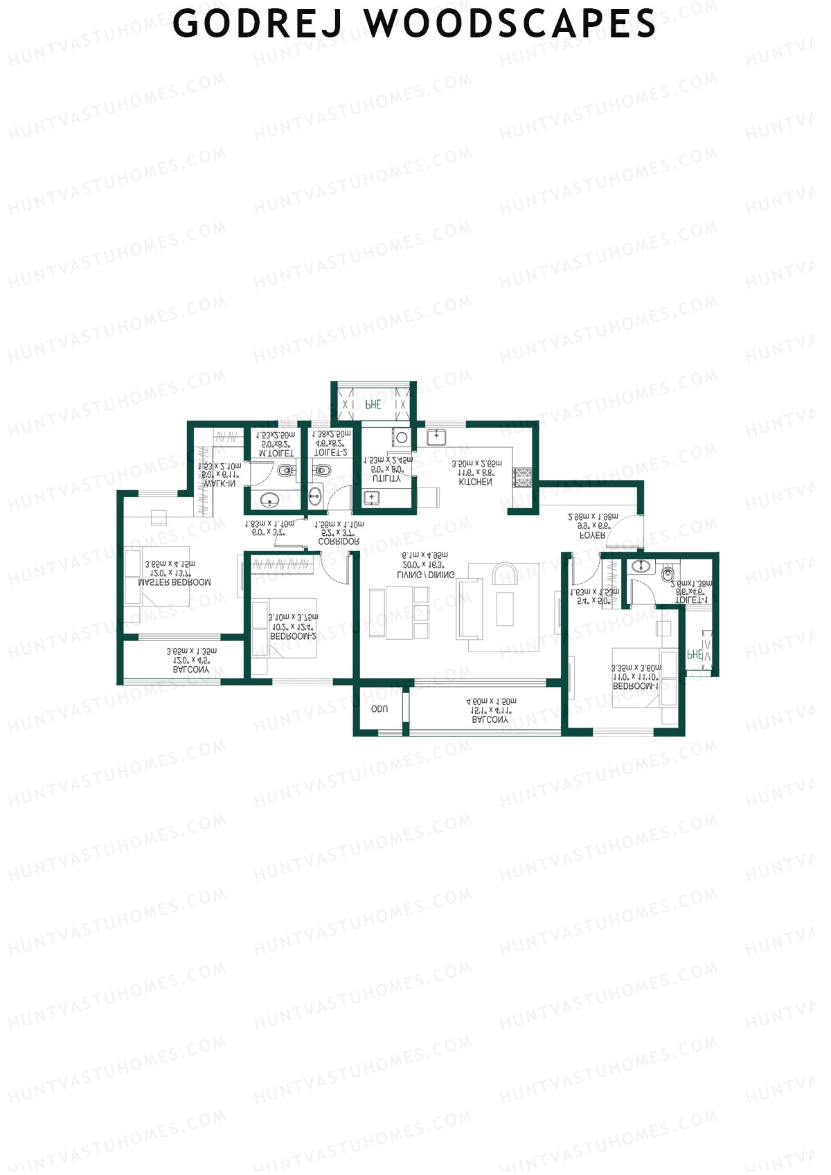 Godrej Woodscapes Tower F Unit 1 Floor Plan