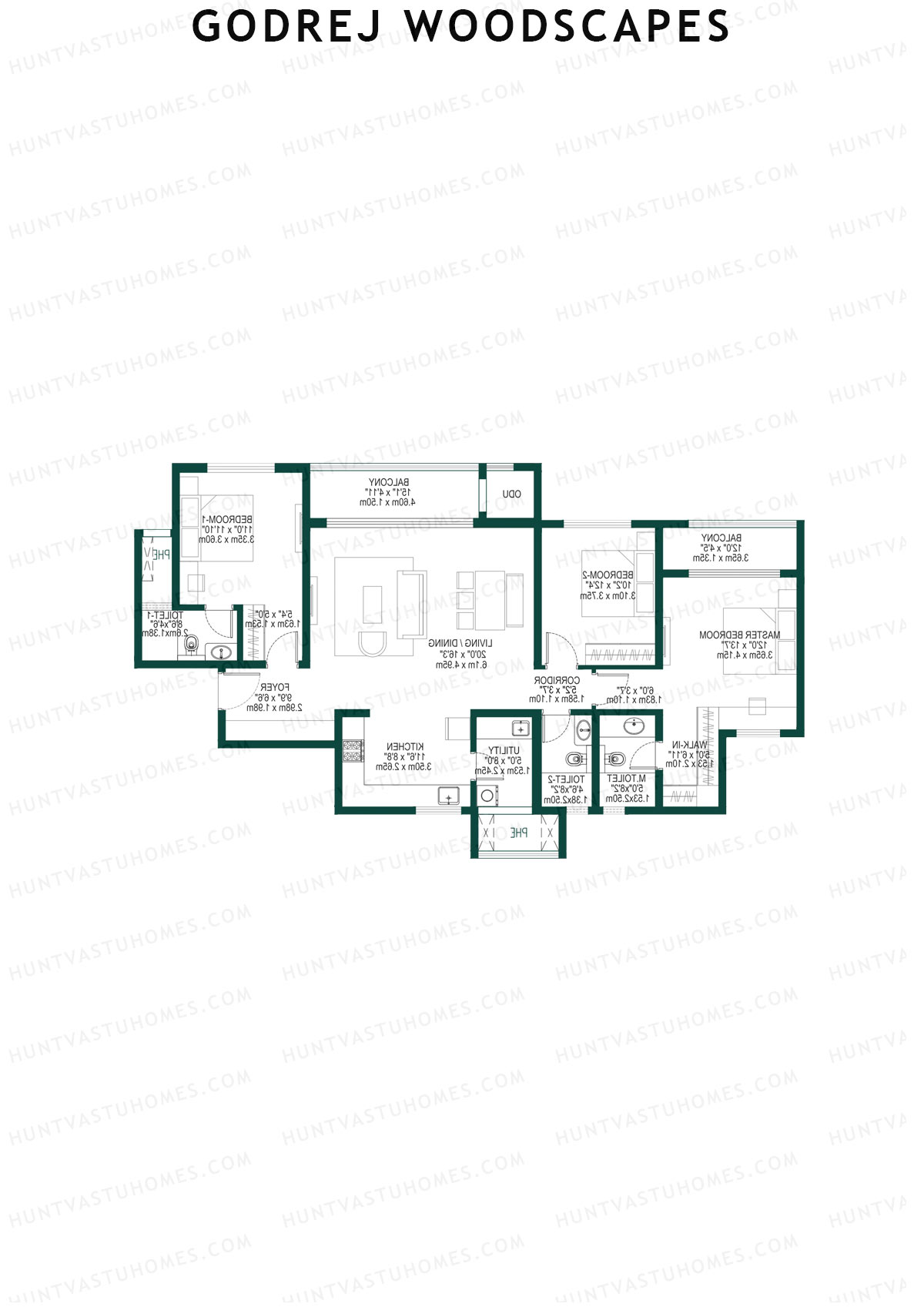 Godrej Woodscapes Tower F Unit 3 Floor Plan