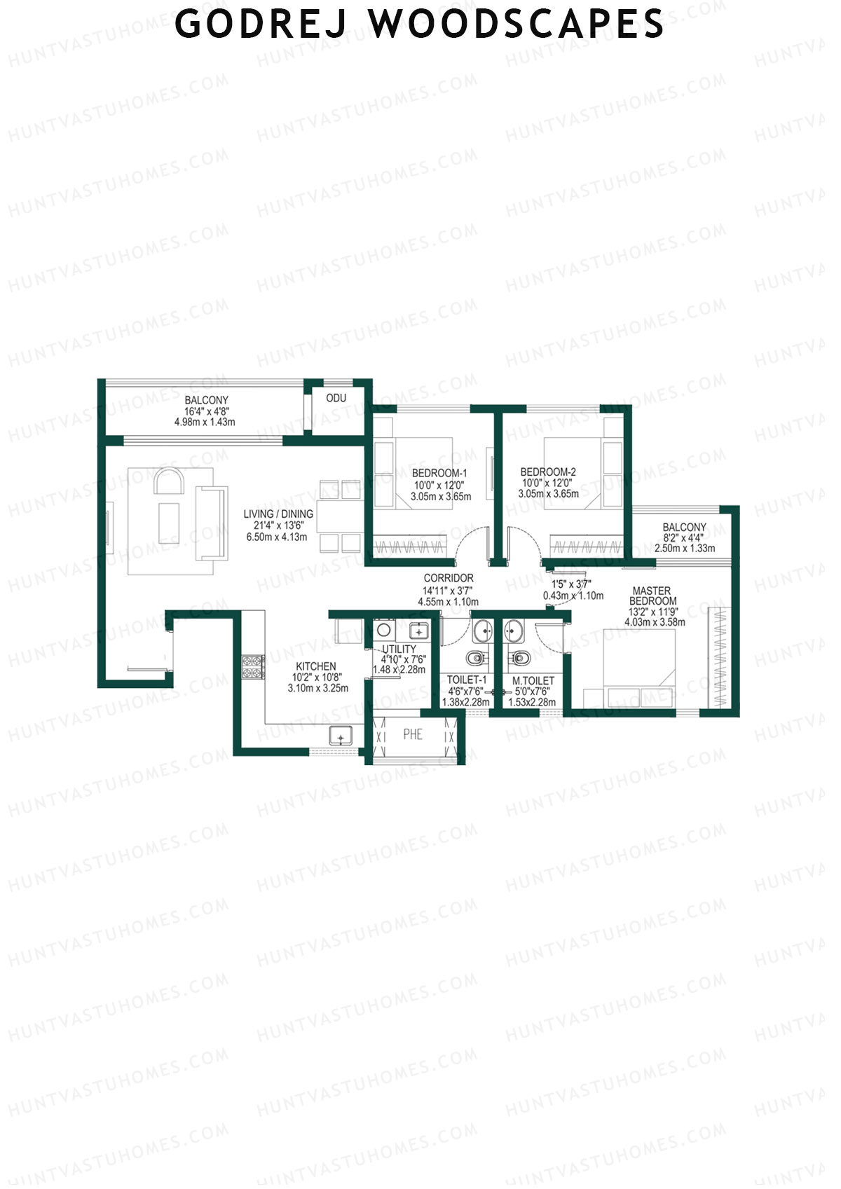 Godrej Woodscapes Tower H Unit 3 Floor Plan