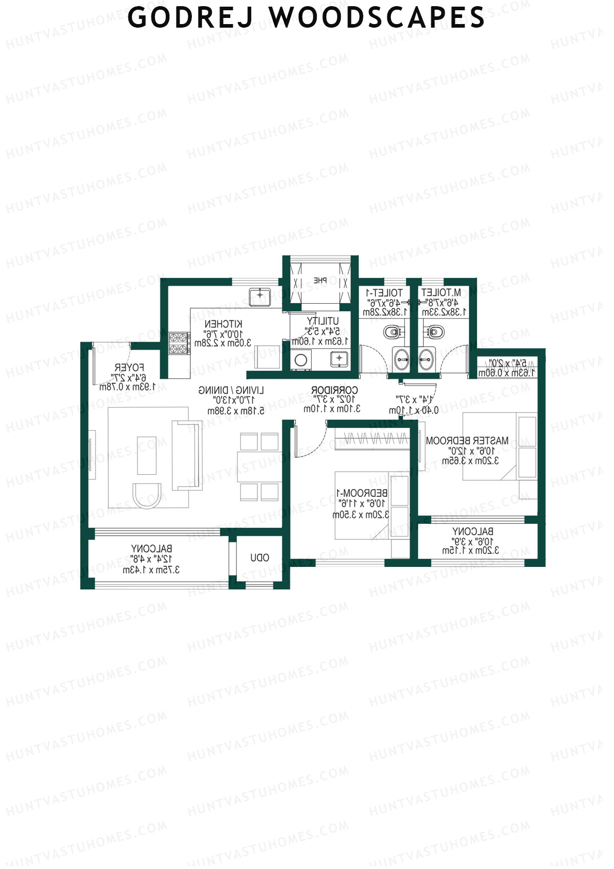 Godrej Woodscapes Tower H Unit 4 Floor Plan