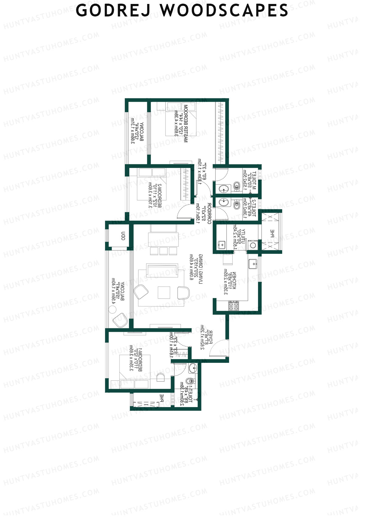 Godrej Woodscapes Tower L Unit 2 Floor Plan